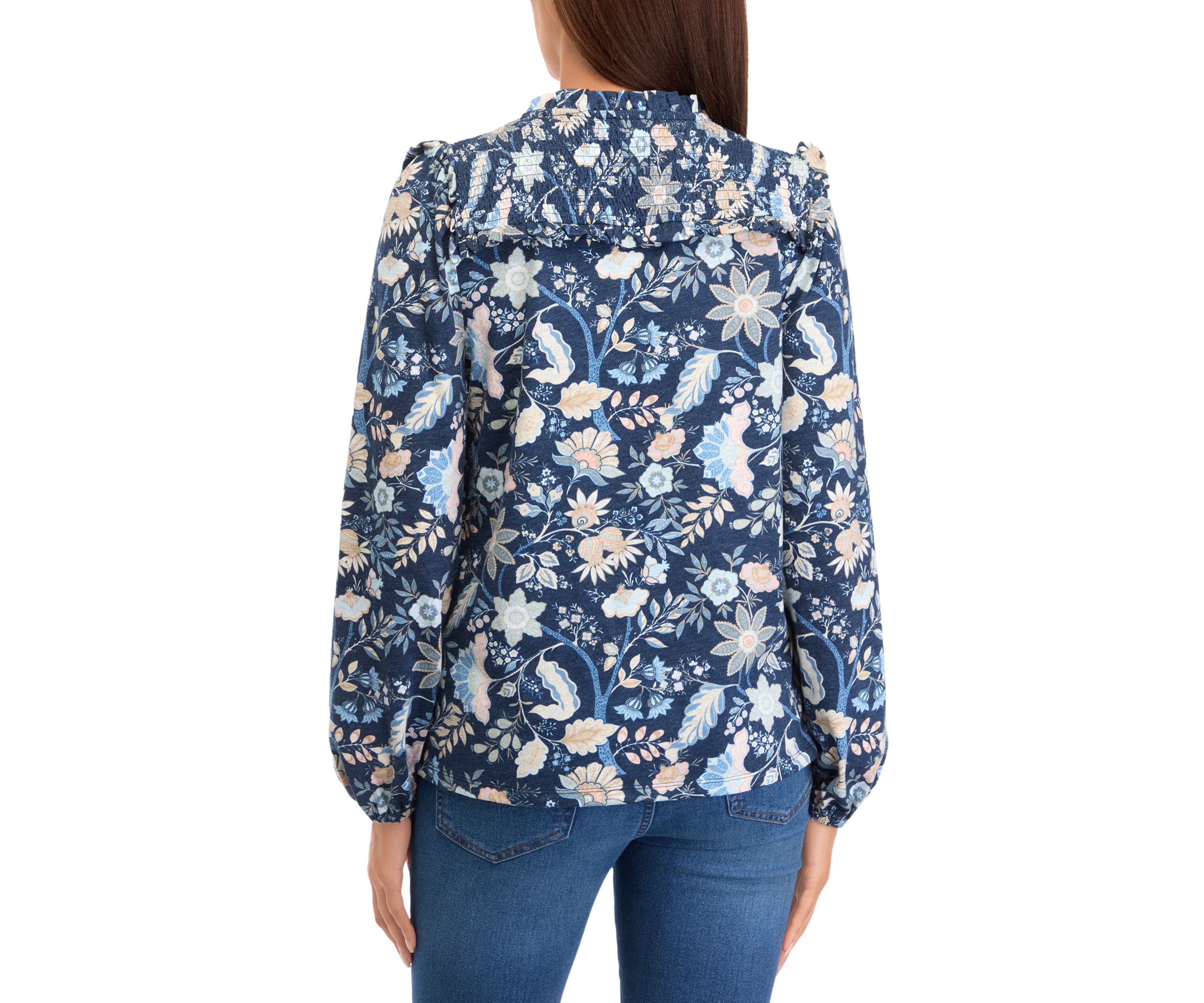 Womens Printed Knit Blouse