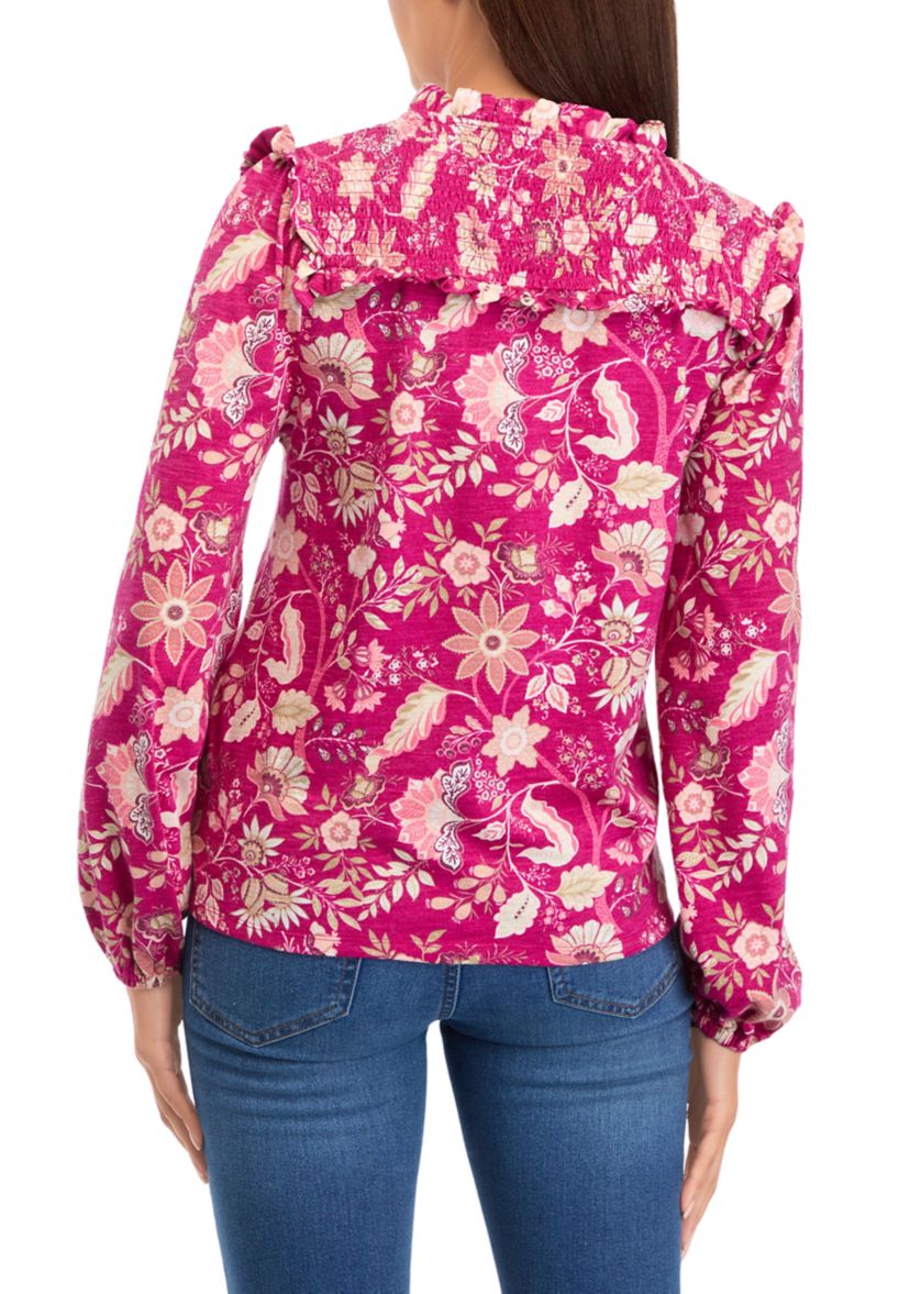 Womens Printed Knit Blouse