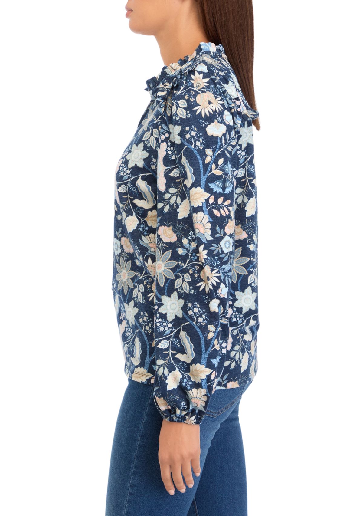Womens Printed Knit Blouse