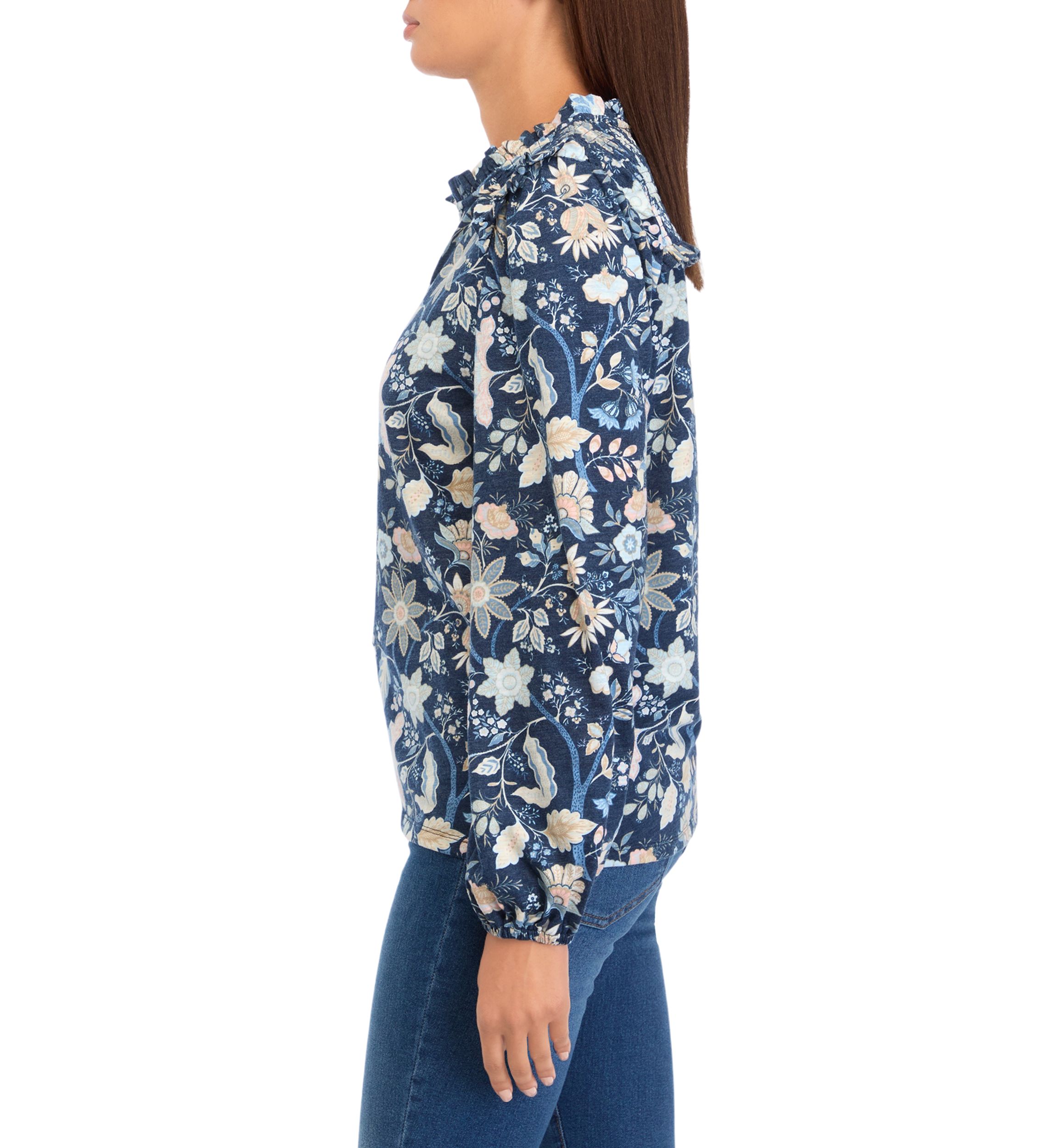 Womens Printed Knit Blouse