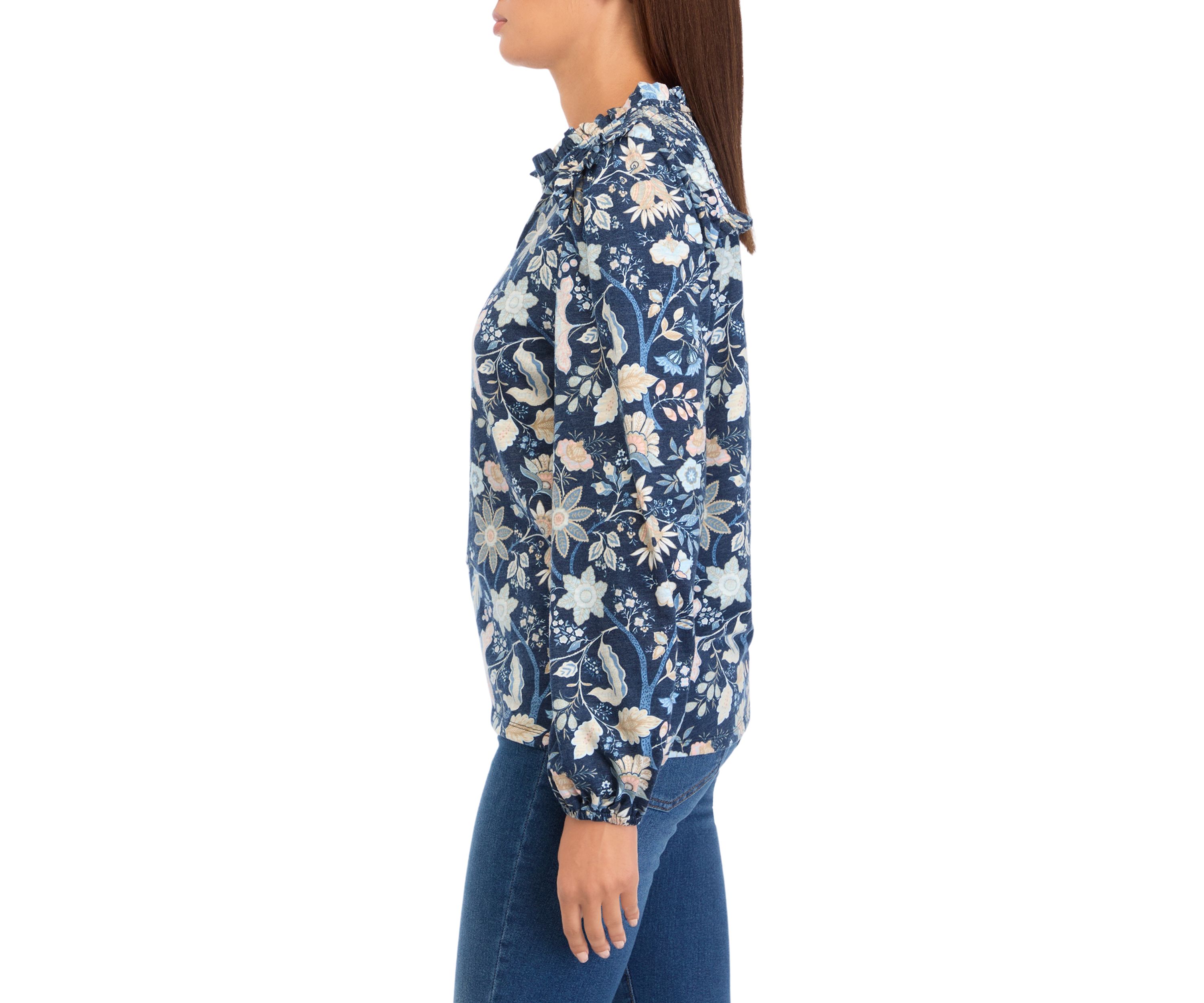 Womens Printed Knit Blouse