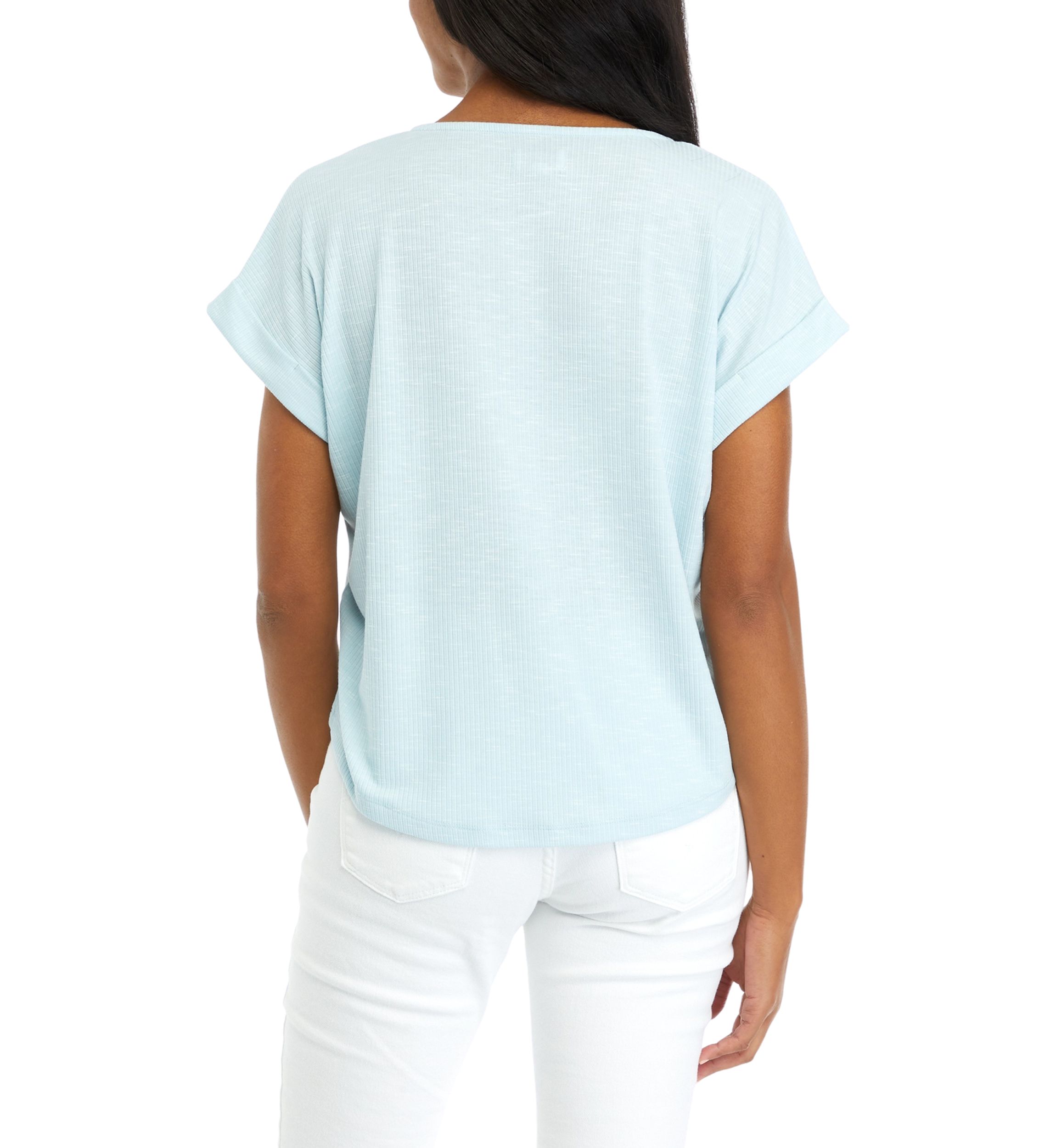 Womens Solid Slub Top