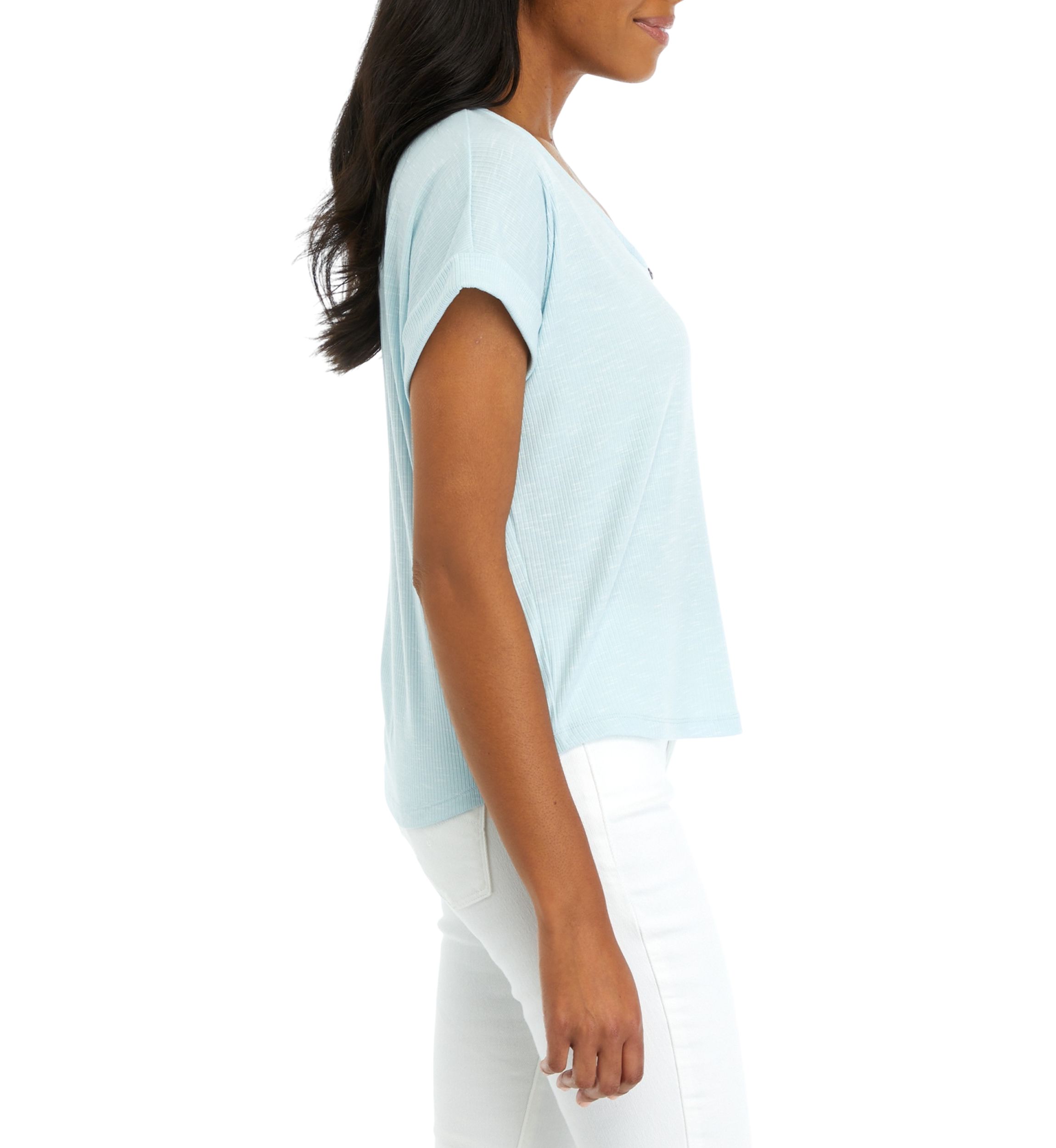 Womens Solid Slub Top