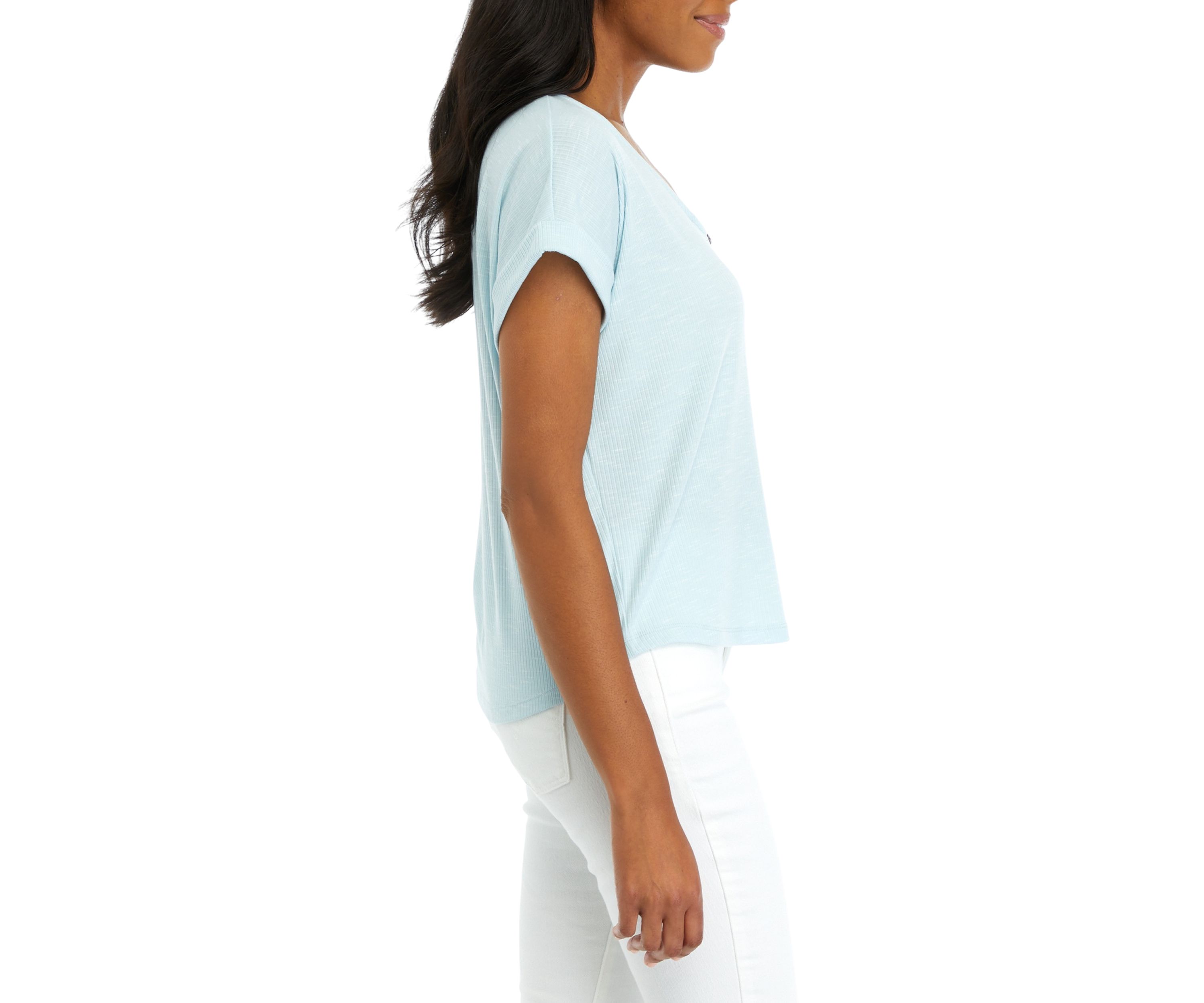 Womens Solid Slub Top