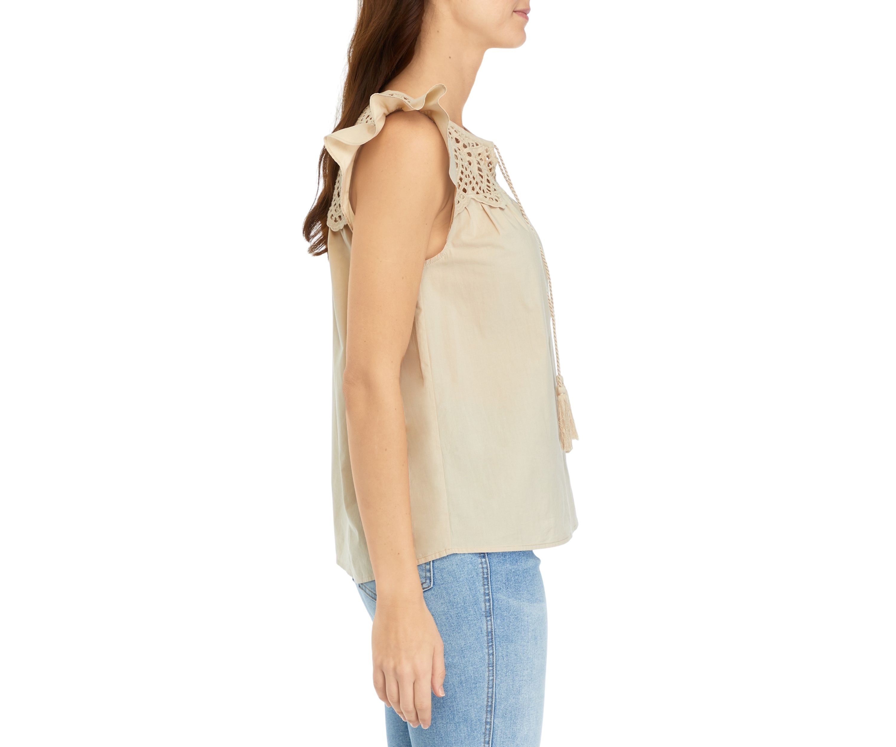 Womens Eyelet Peasant Blouse