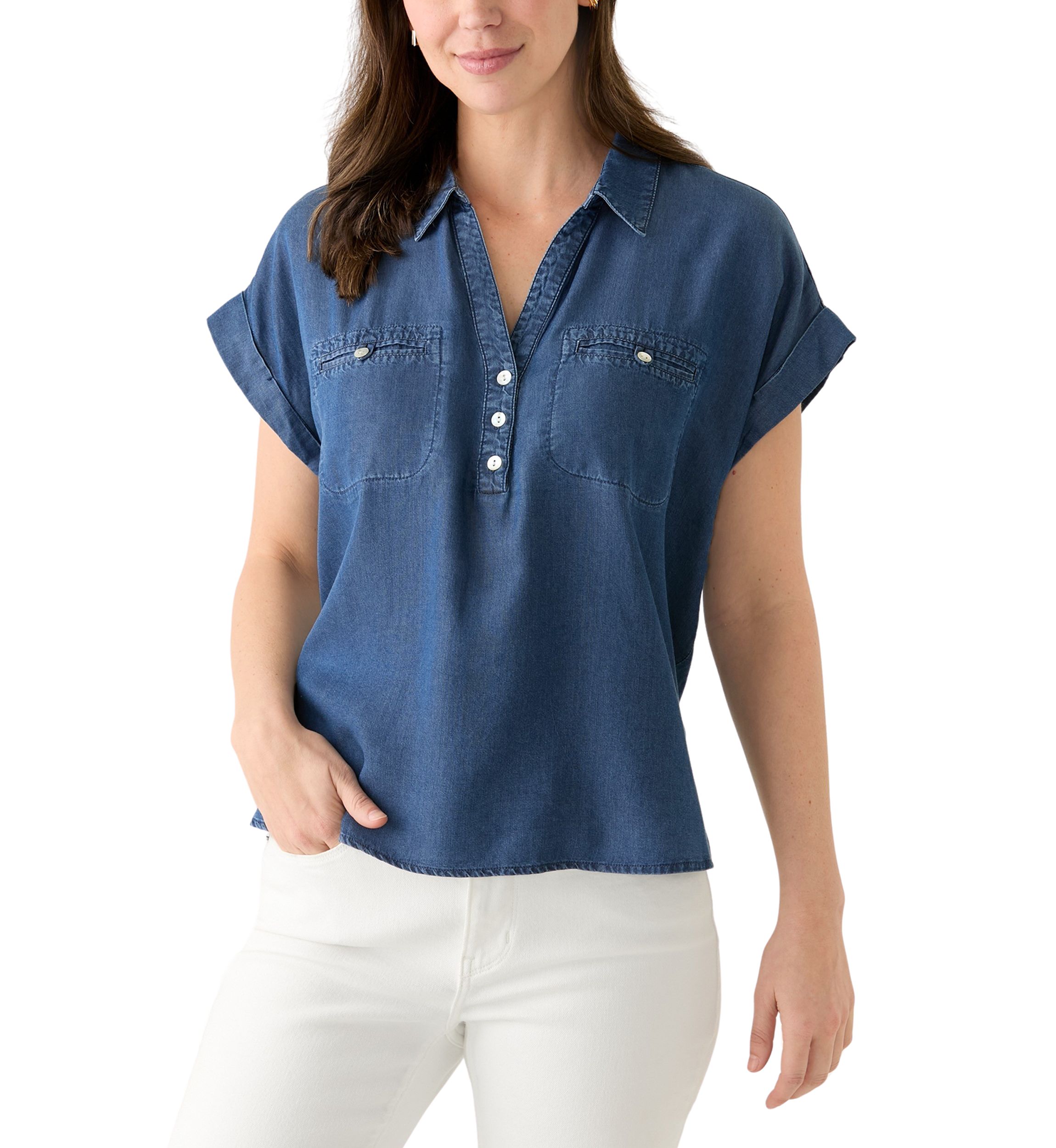 Womens Dolman Sleeve Collared Shirt
