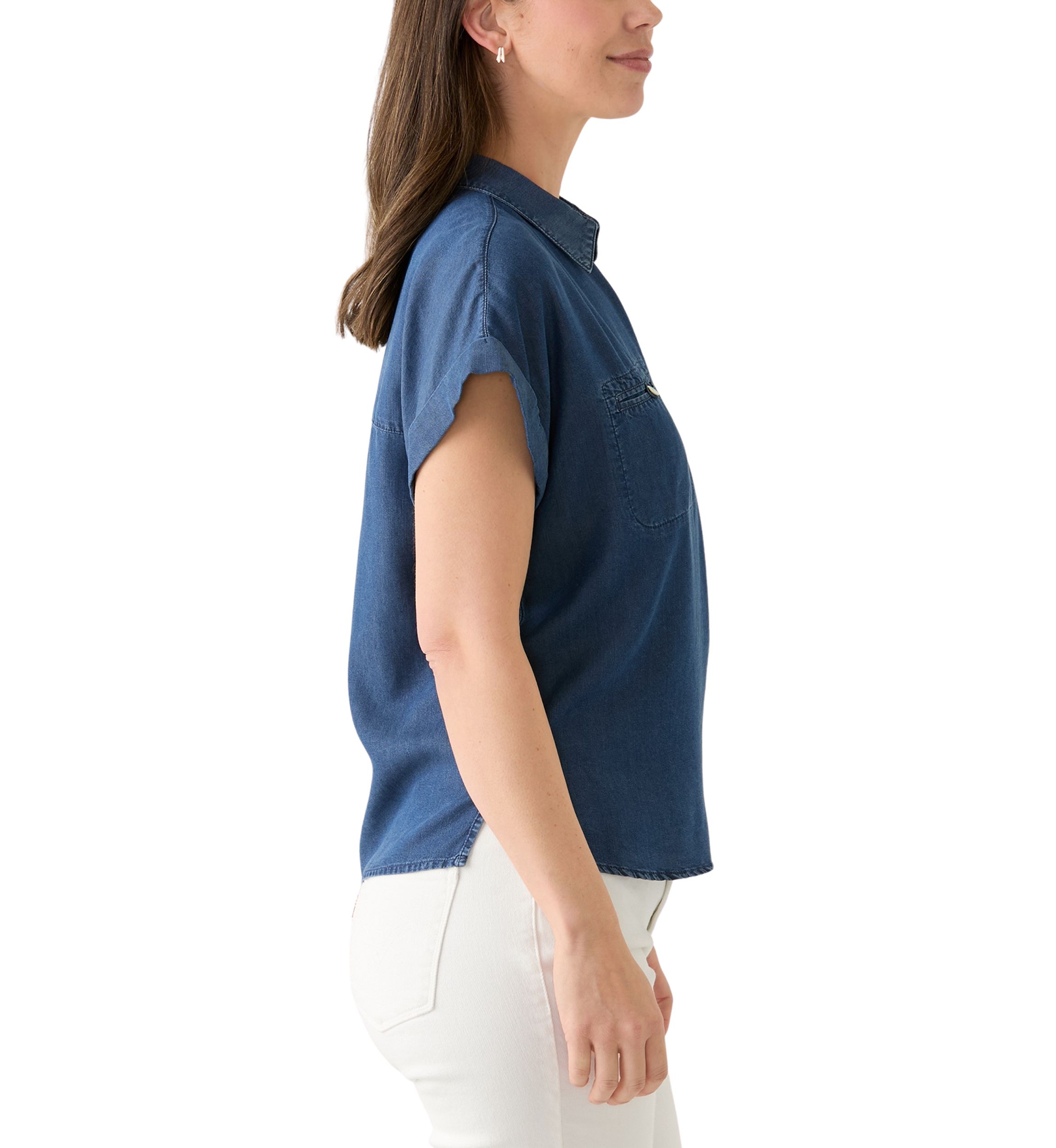 Womens Dolman Sleeve Collared Shirt