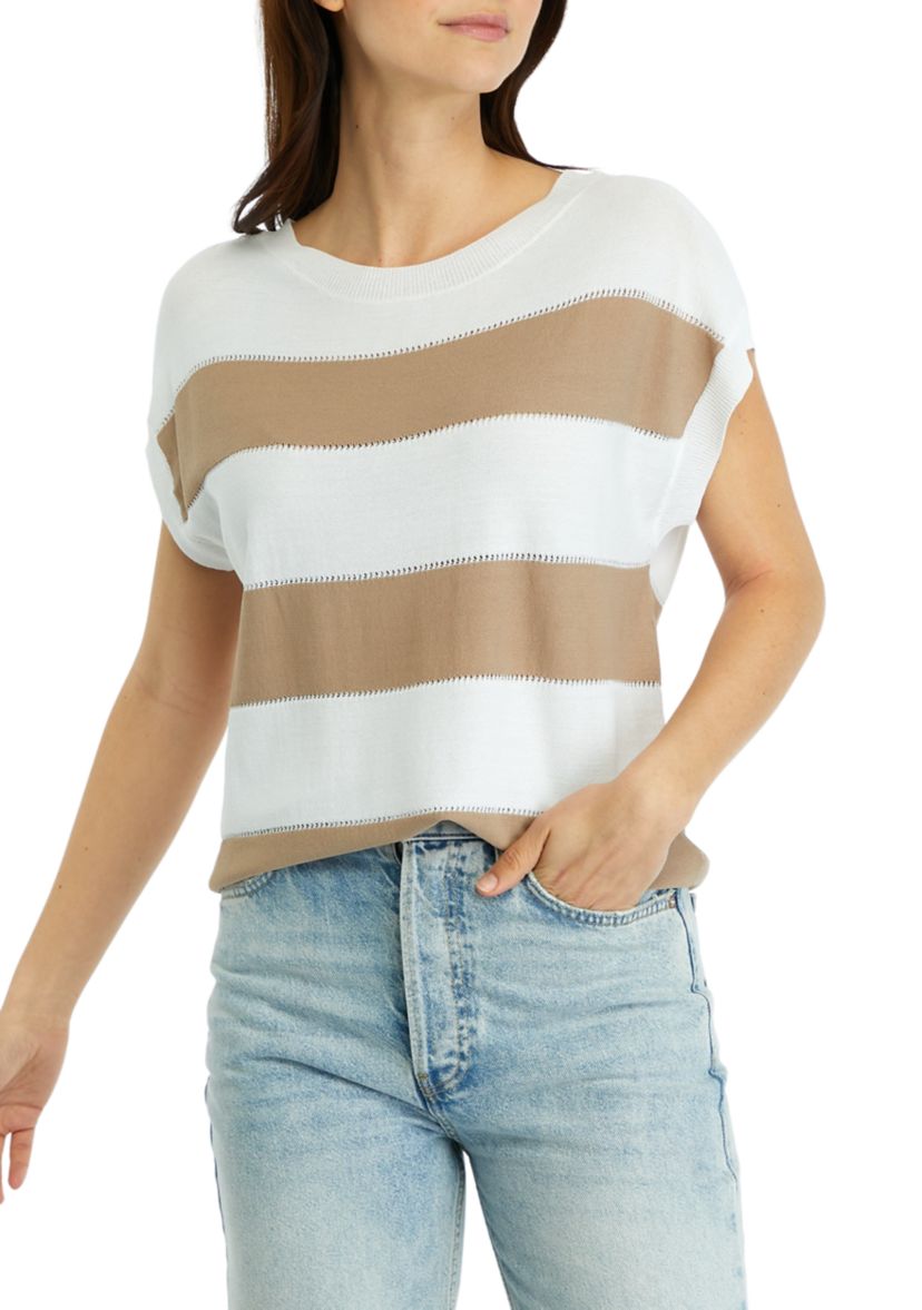 Womens Striped Knit Sweater