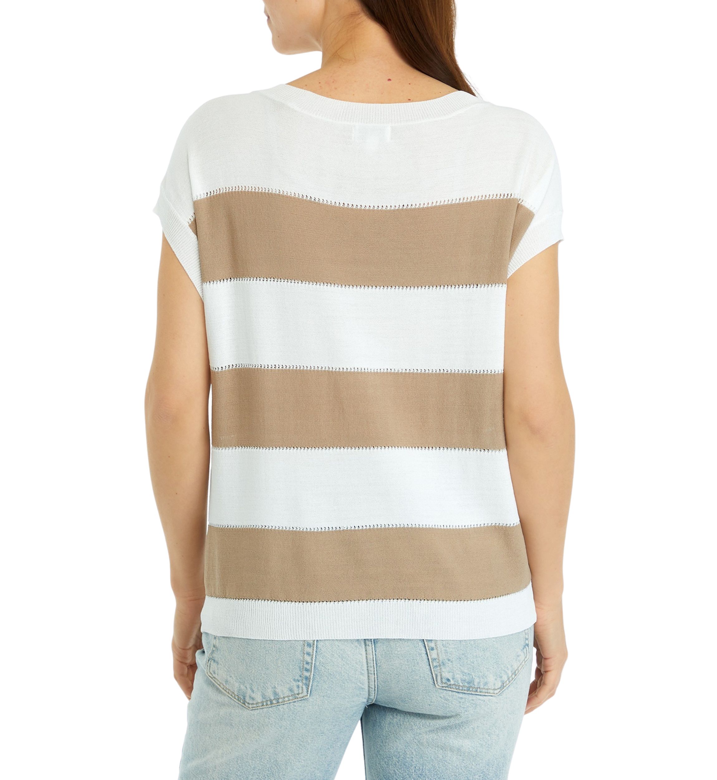 Womens Striped Knit Sweater