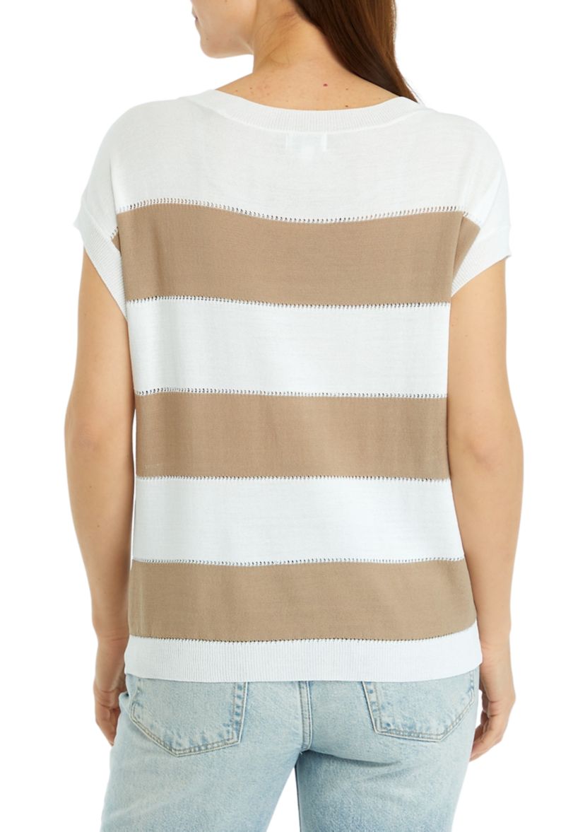 Womens Striped Knit Sweater