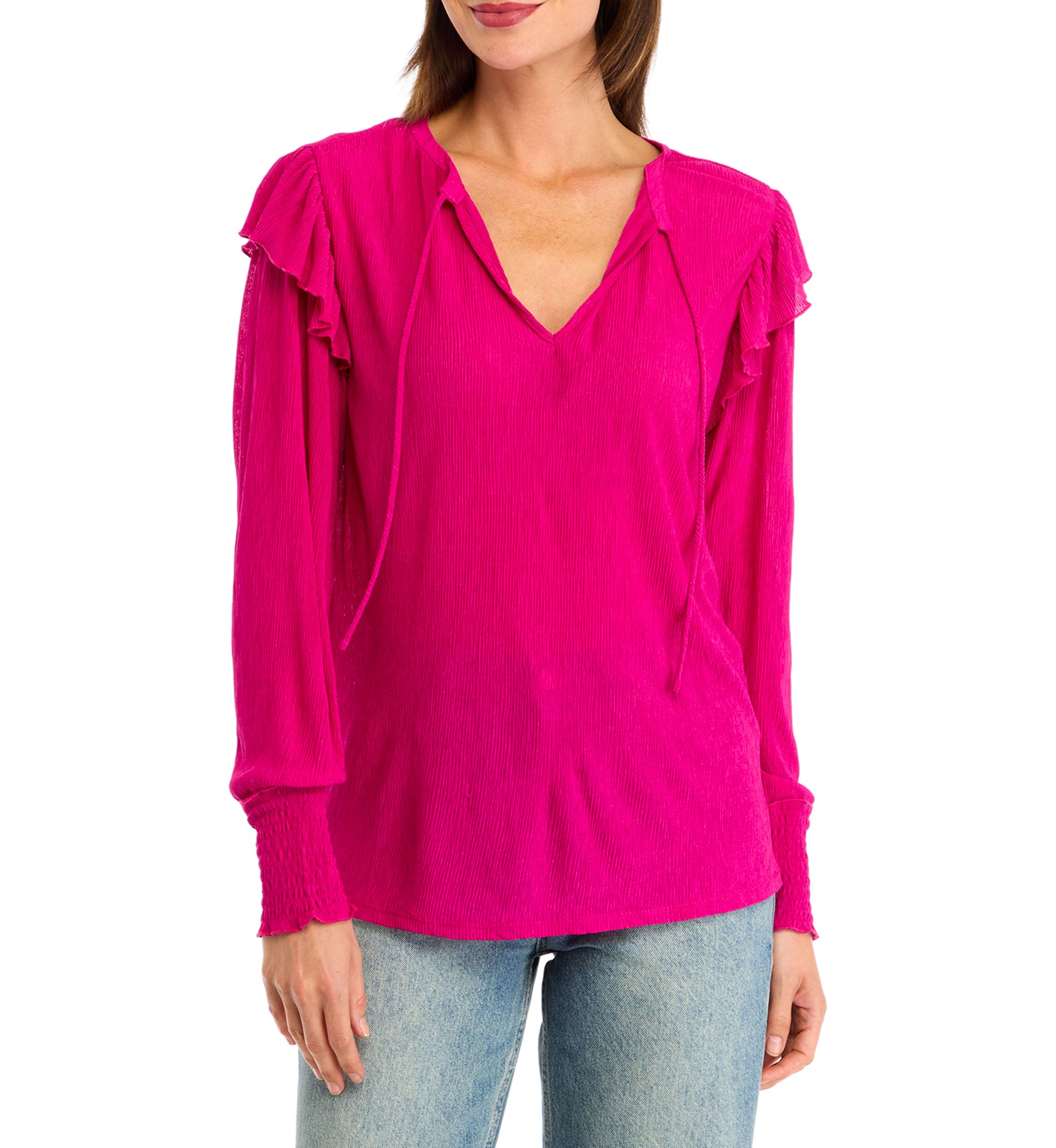 Womens Ruffle Shoulder Top 