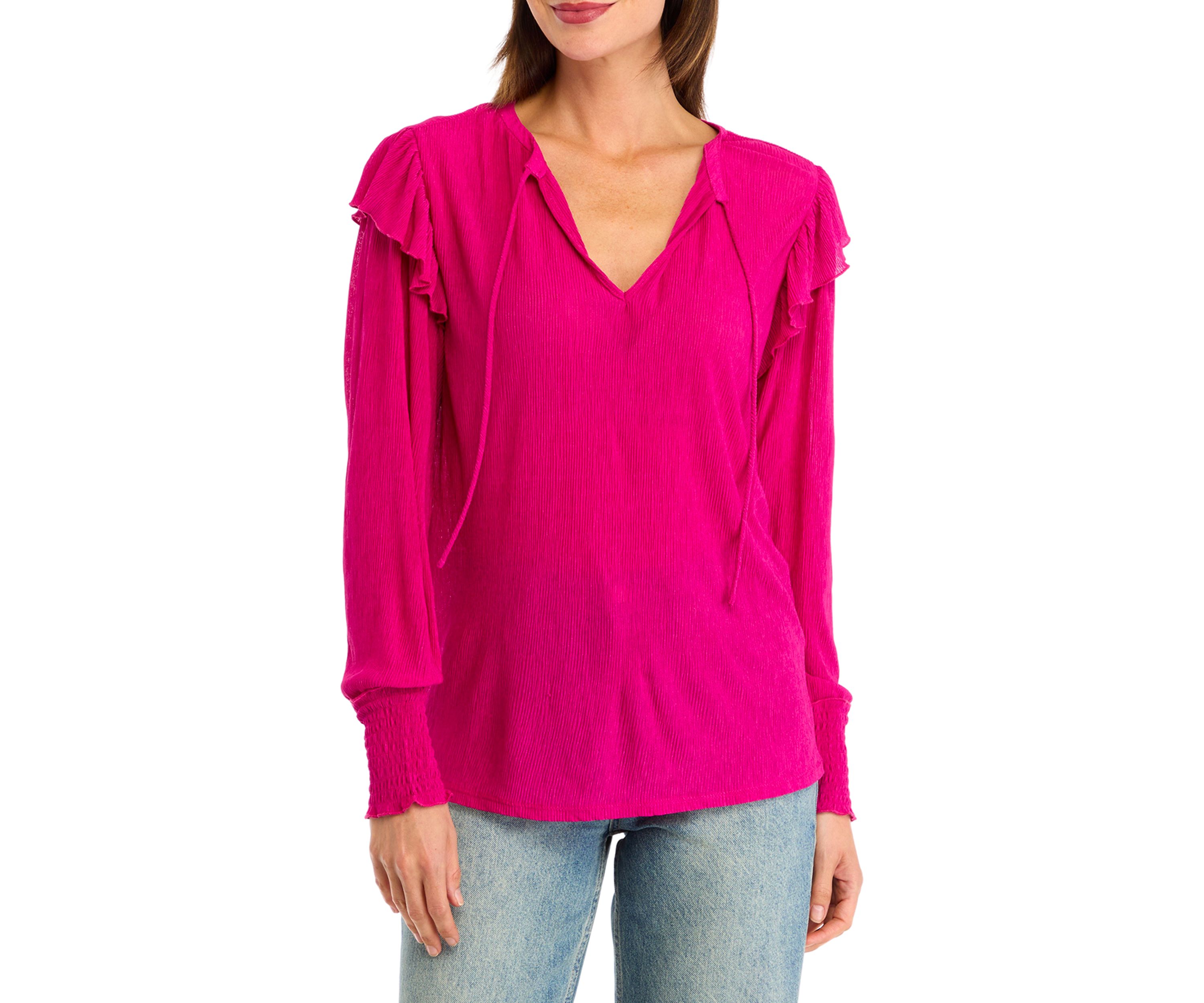 Womens Ruffle Shoulder Top 