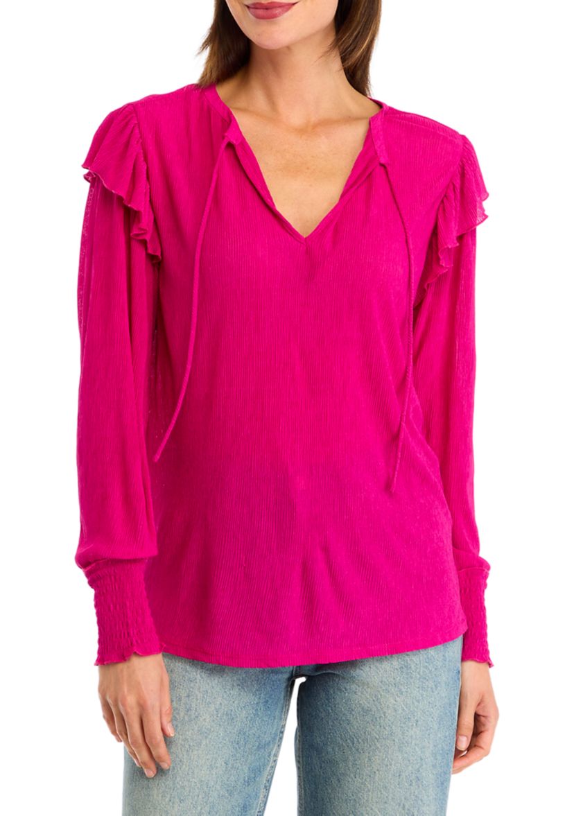 Womens Ruffle Shoulder Top 