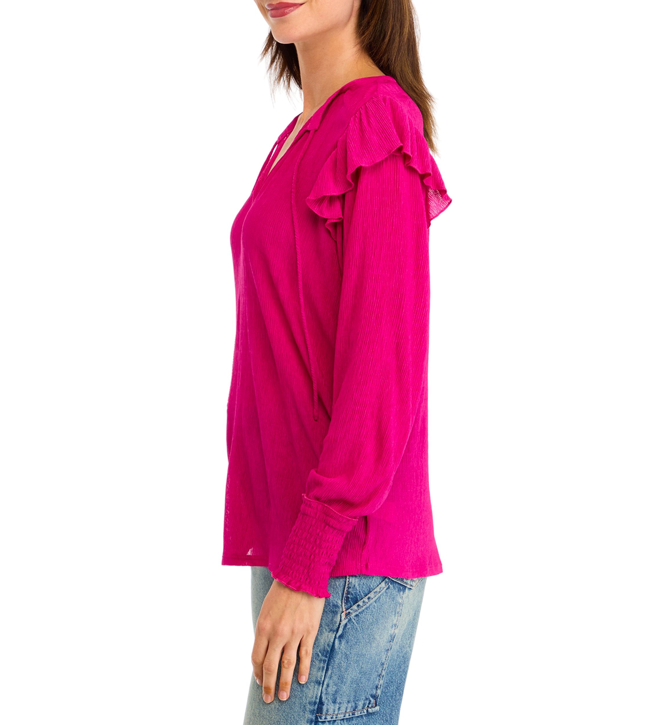 Womens Ruffle Shoulder Top 