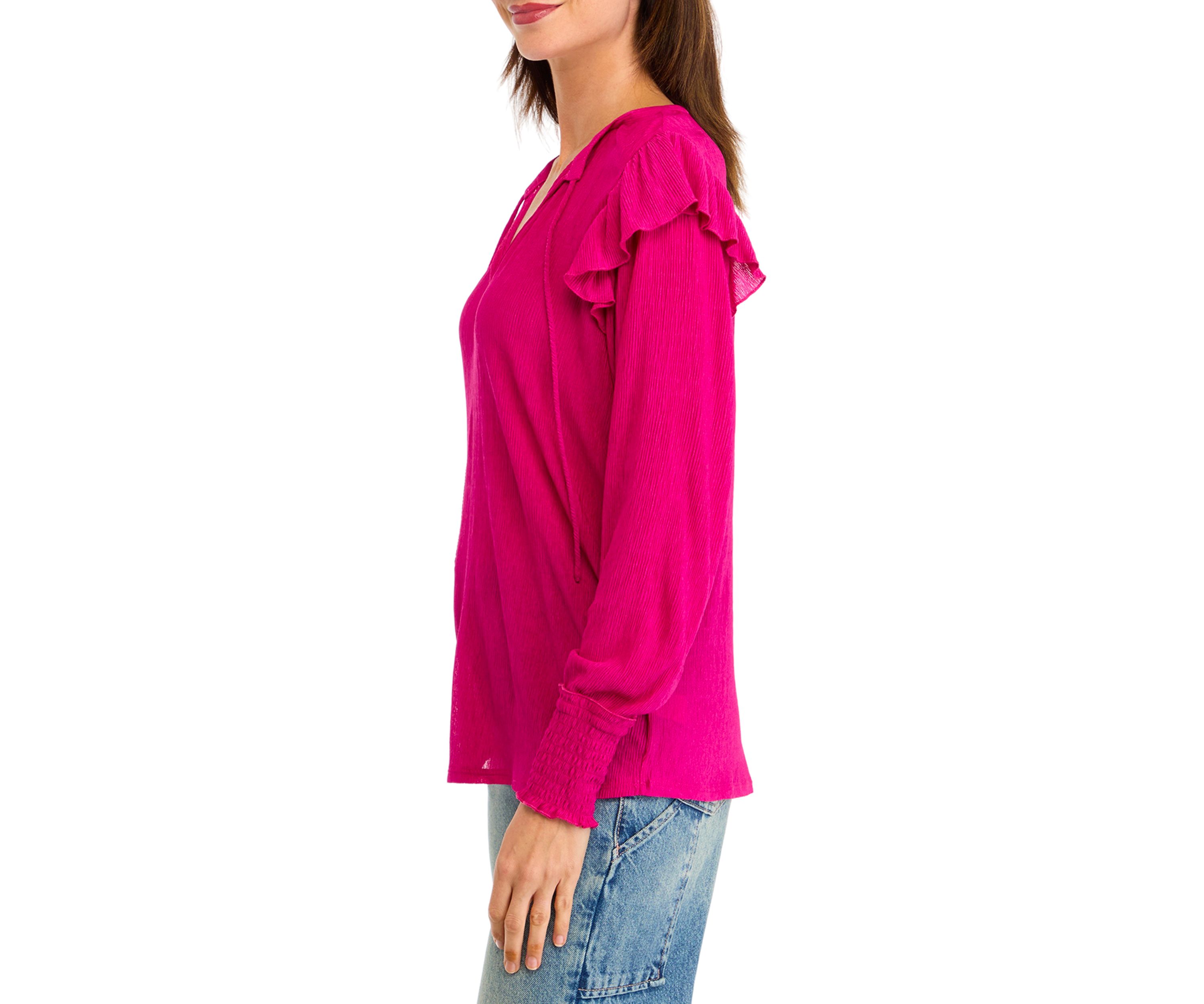 Womens Ruffle Shoulder Top 