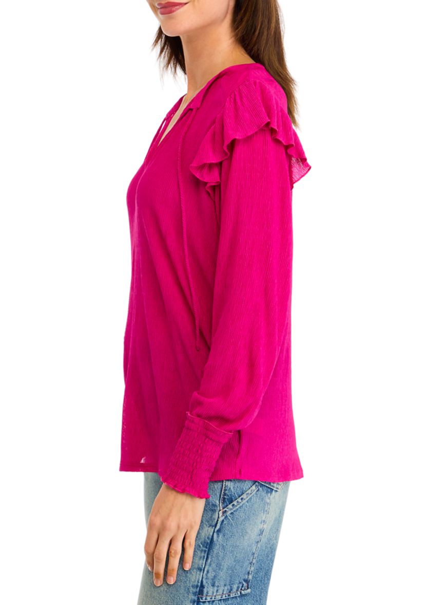 Womens Ruffle Shoulder Top 