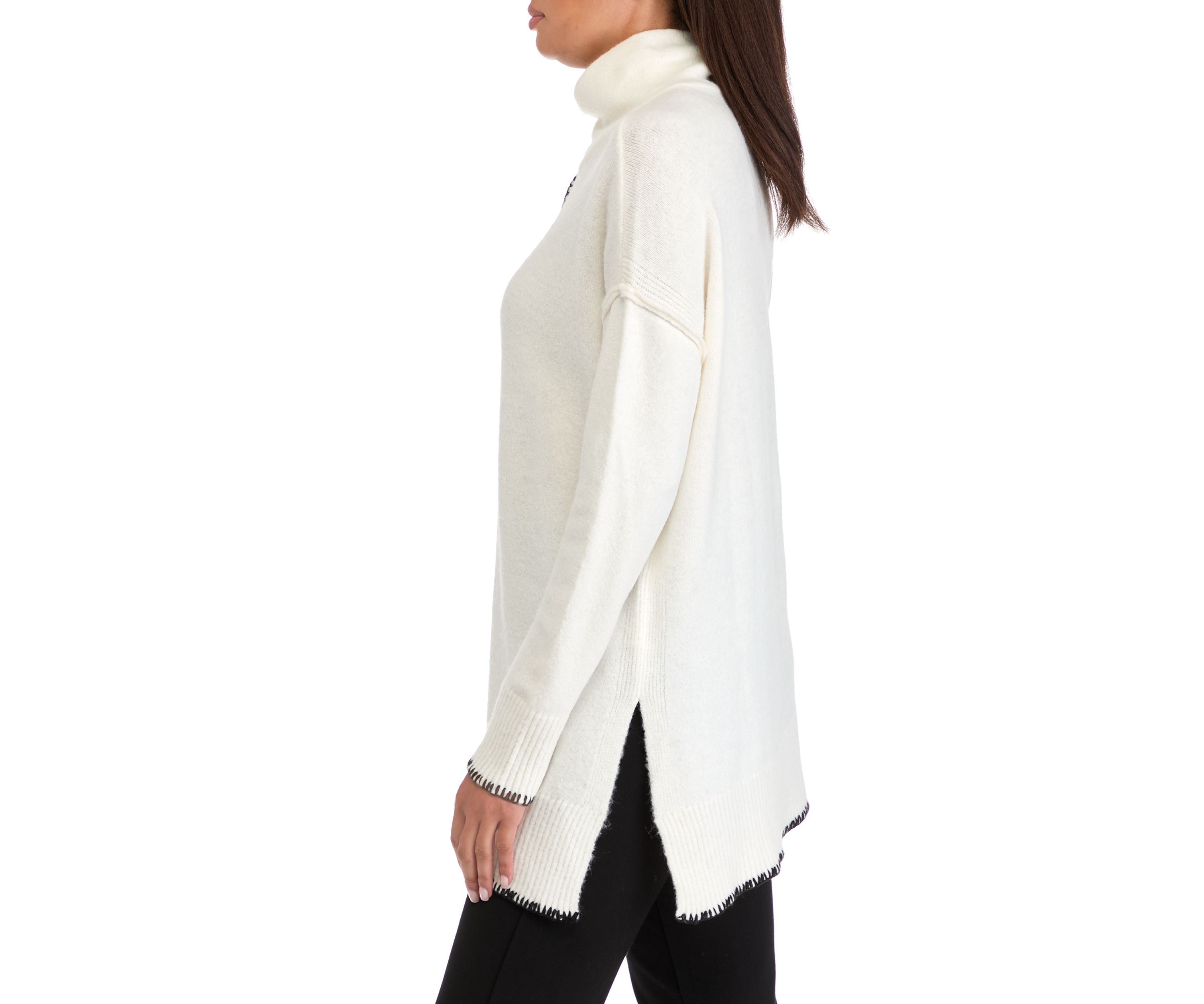 Womens Blanket Stitched Sweater