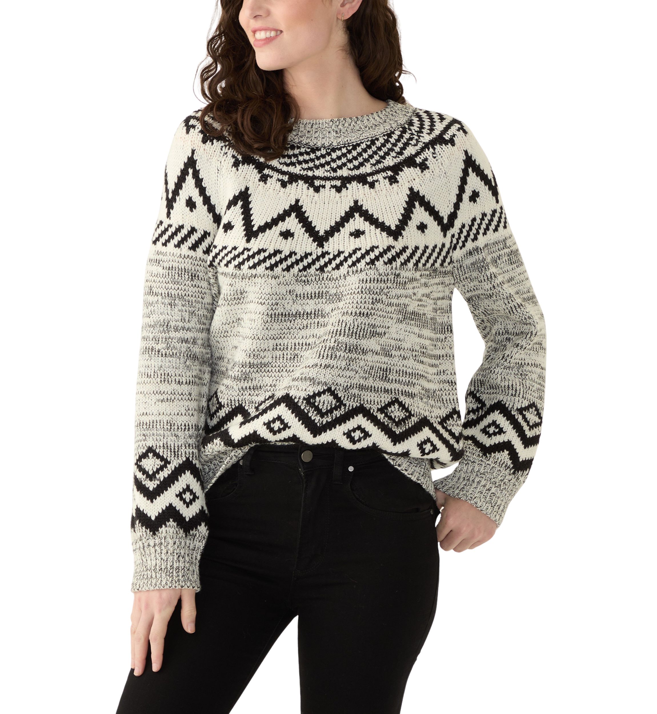 Womens Fair Isle Printed Sweater