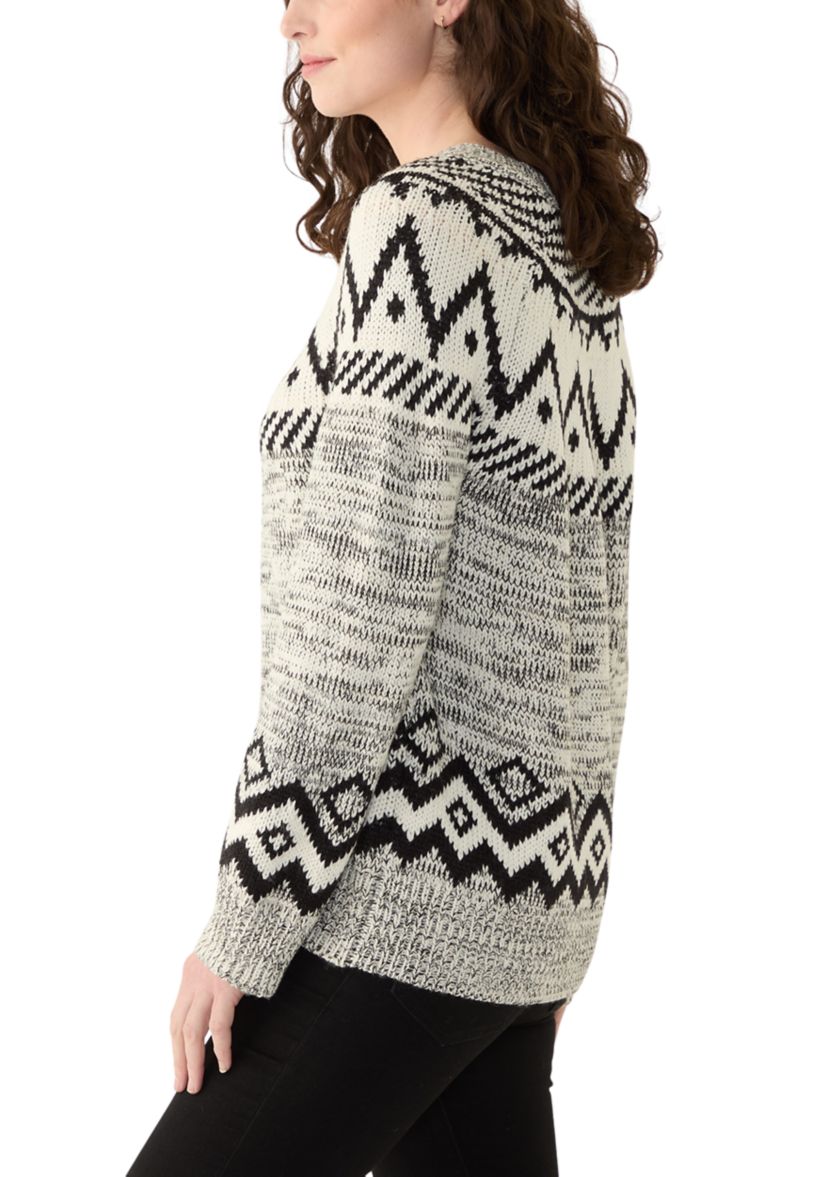 Womens Fair Isle Printed Sweater