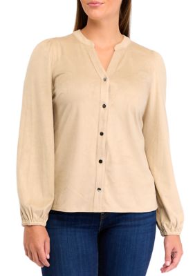 Wonderly Women's Micro Suede Button Down Cardigan, 2XL