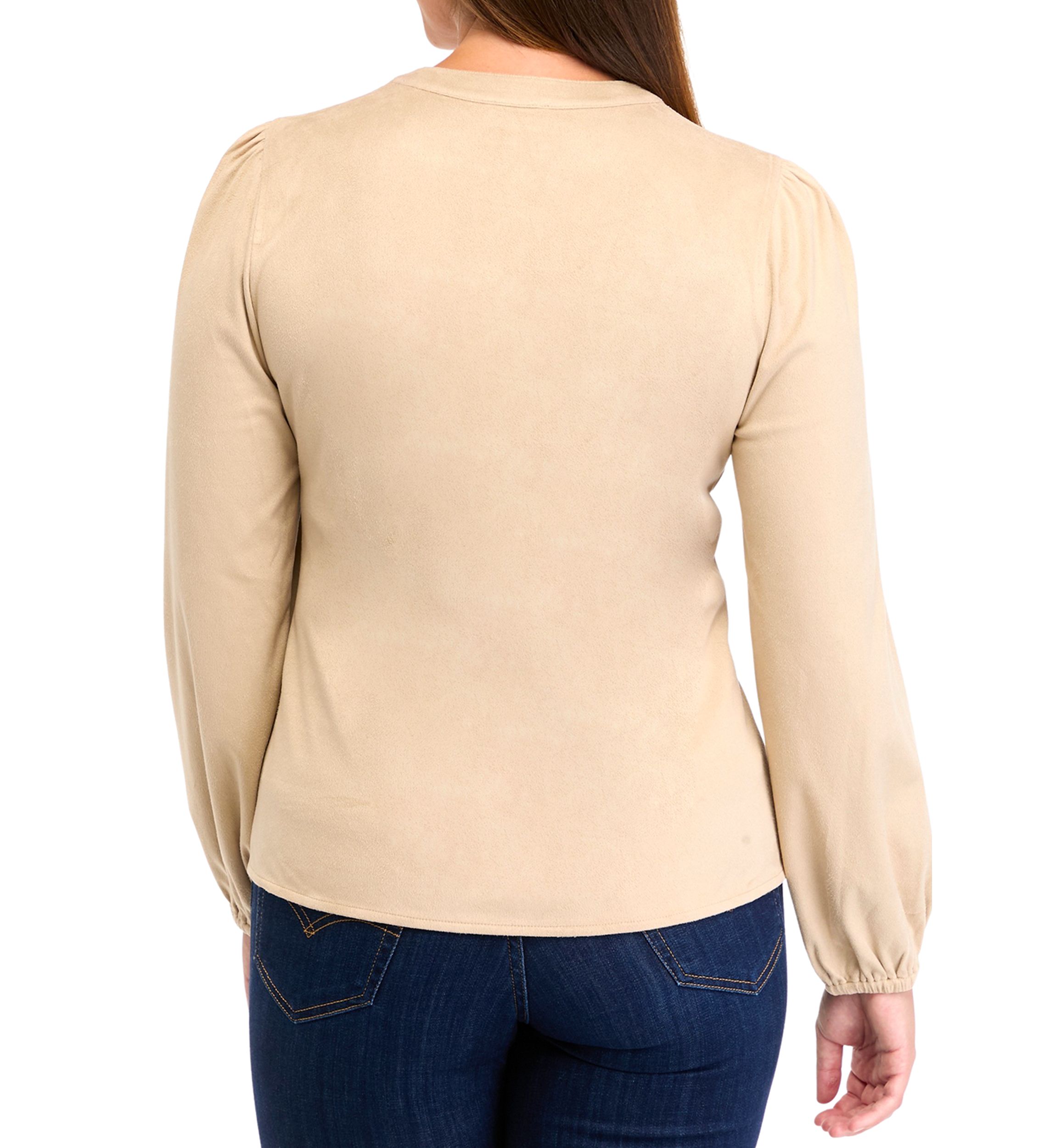 Womens Micro Suede Button Down Cardigan