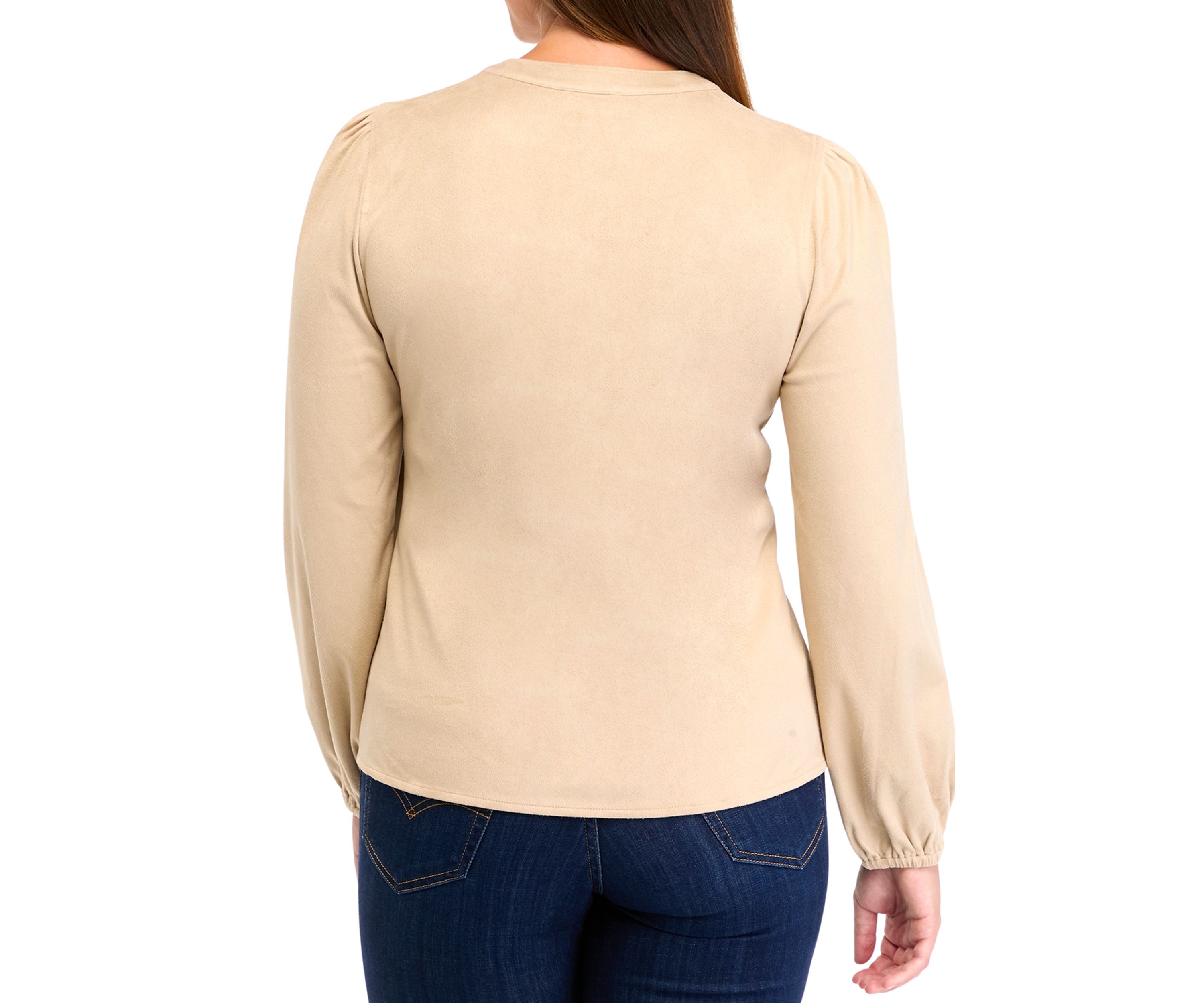 Womens Micro Suede Button Down Cardigan