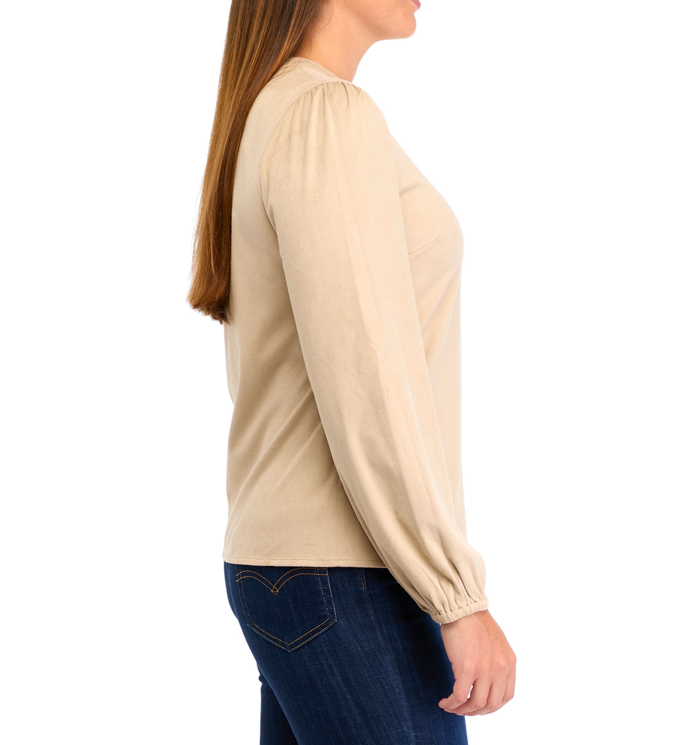 Womens Micro Suede Button Down Cardigan