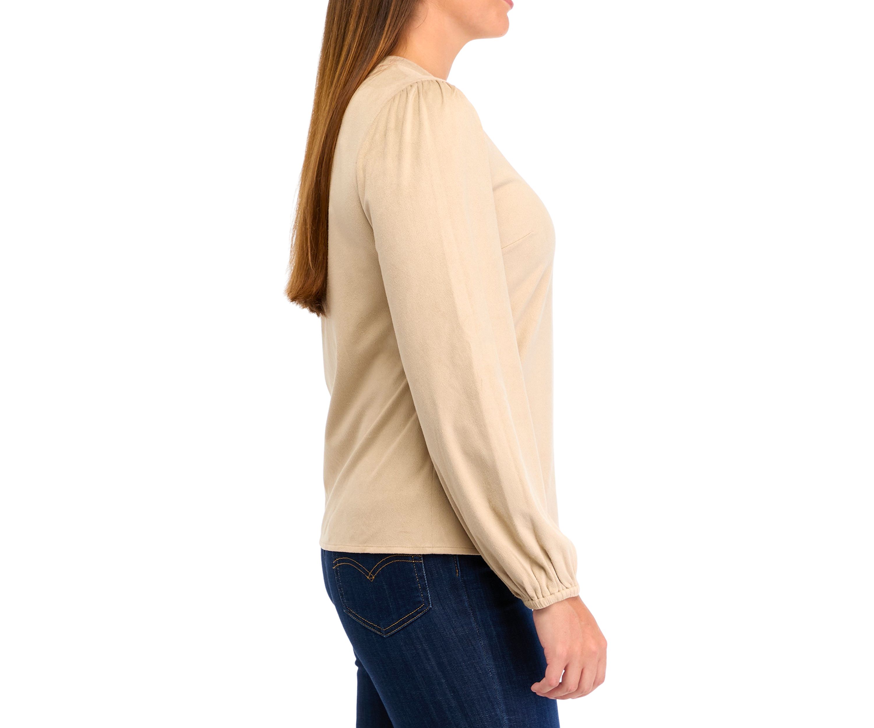Womens Micro Suede Button Down Cardigan