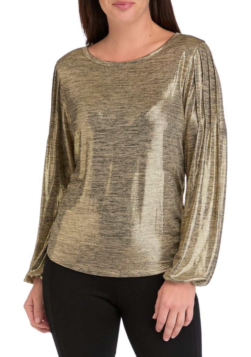Womens Long Sleeve Shine Top