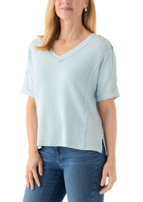 Wonderly Women's Seamed V-Neck T-Shirt, 2XL