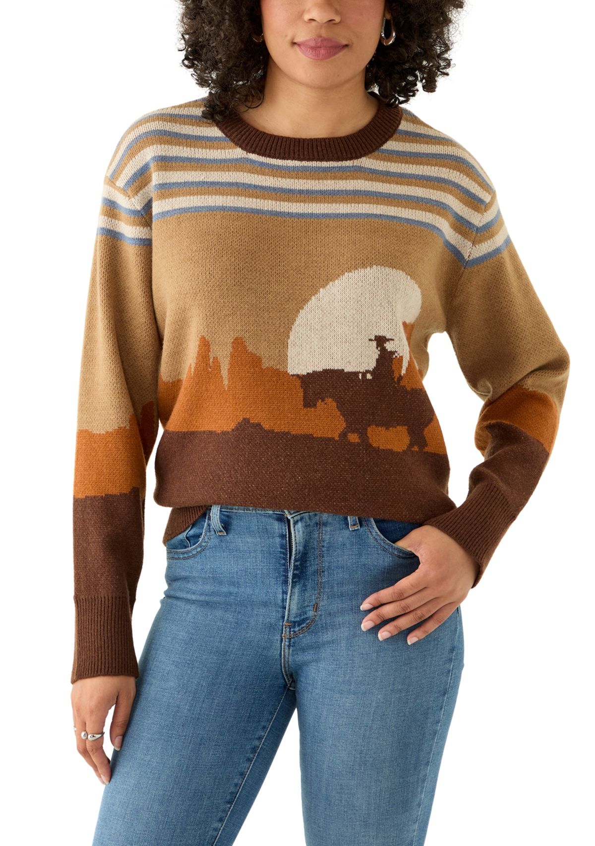 Womens Graphic Crew Neck Sweater 
