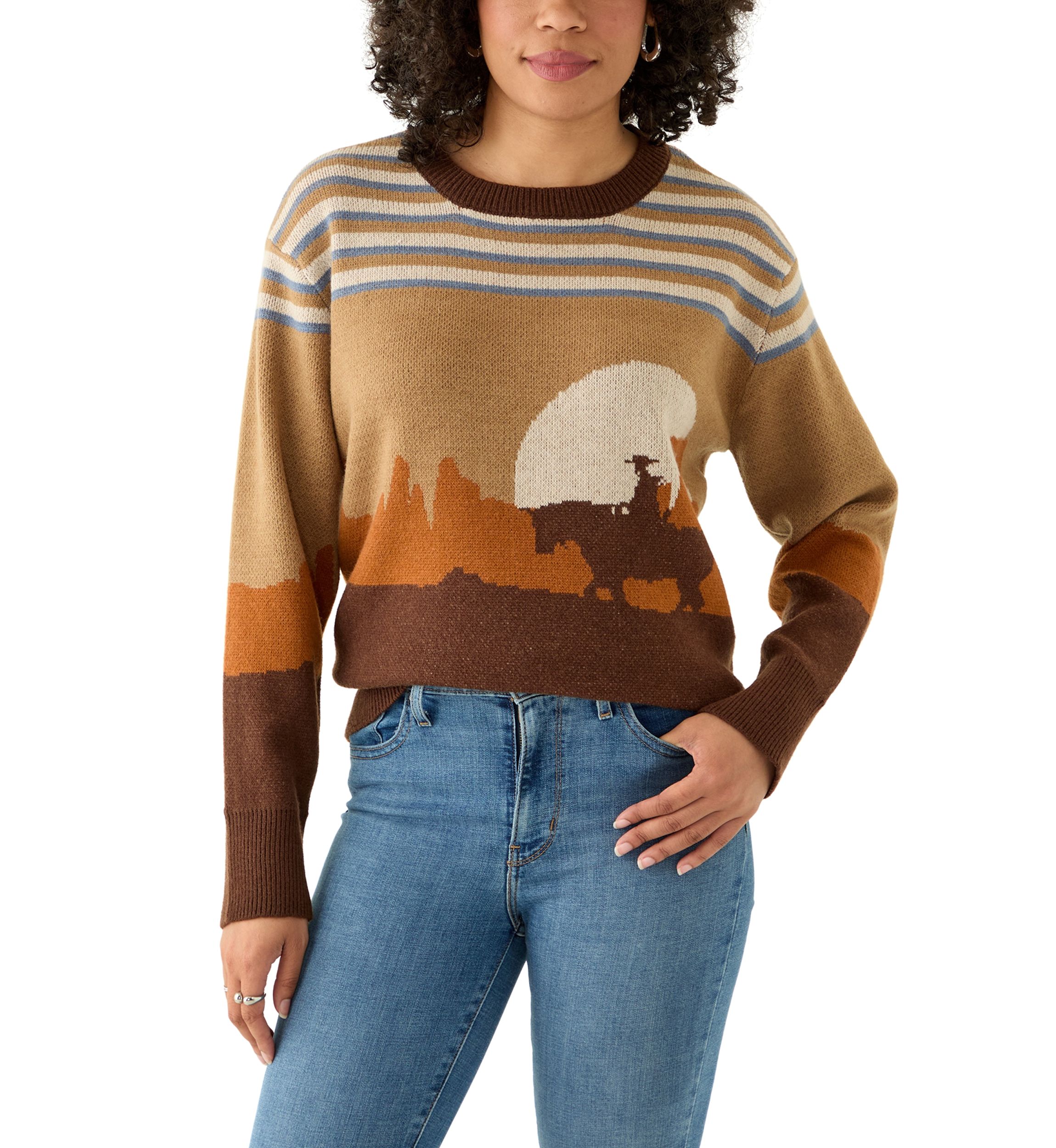 Womens Graphic Crew Neck Sweater 