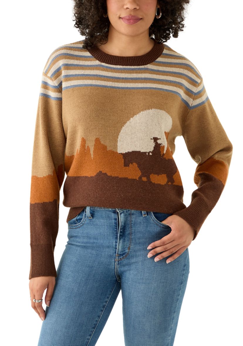 Womens Graphic Crew Neck Sweater 