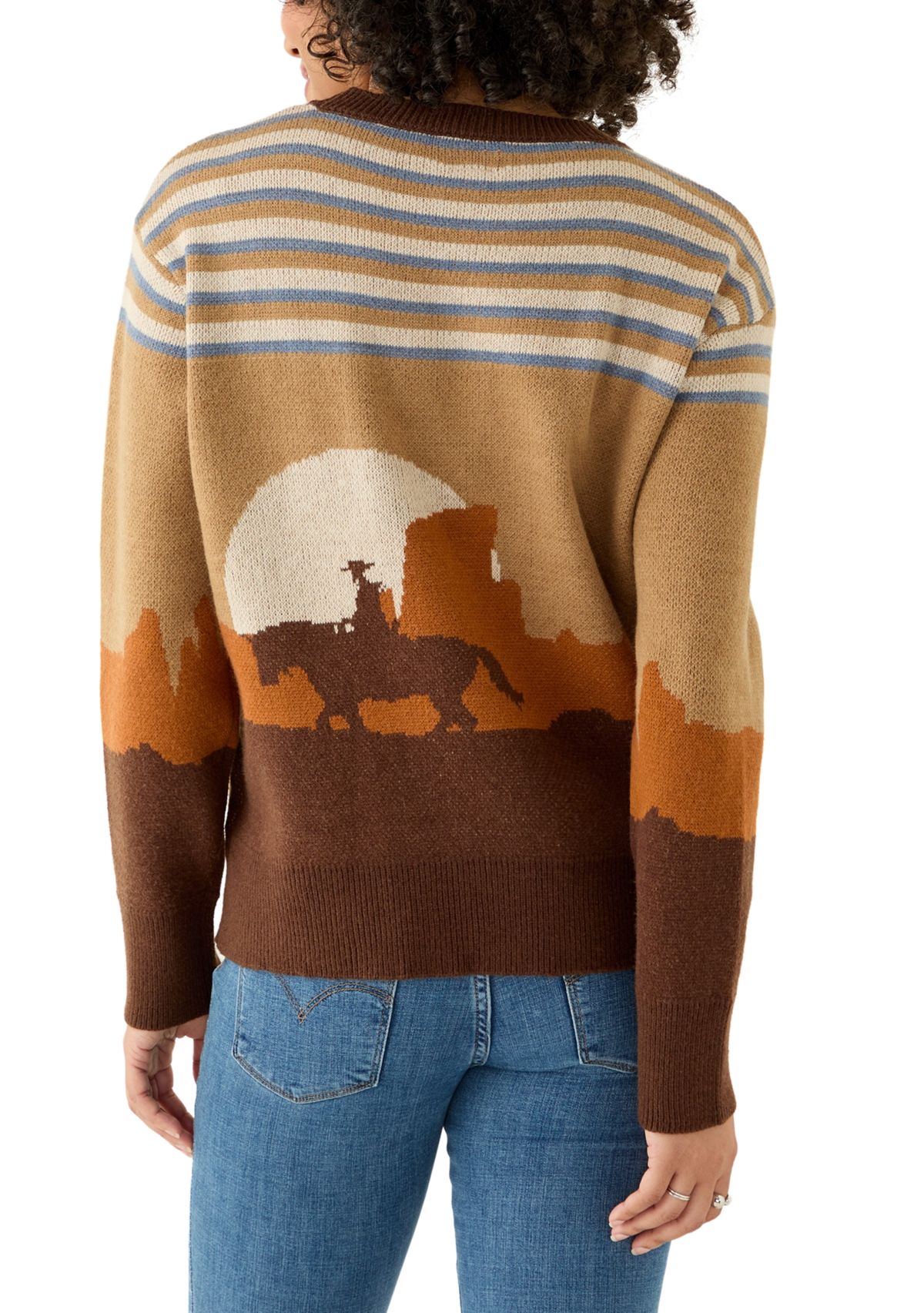 Womens Graphic Crew Neck Sweater 