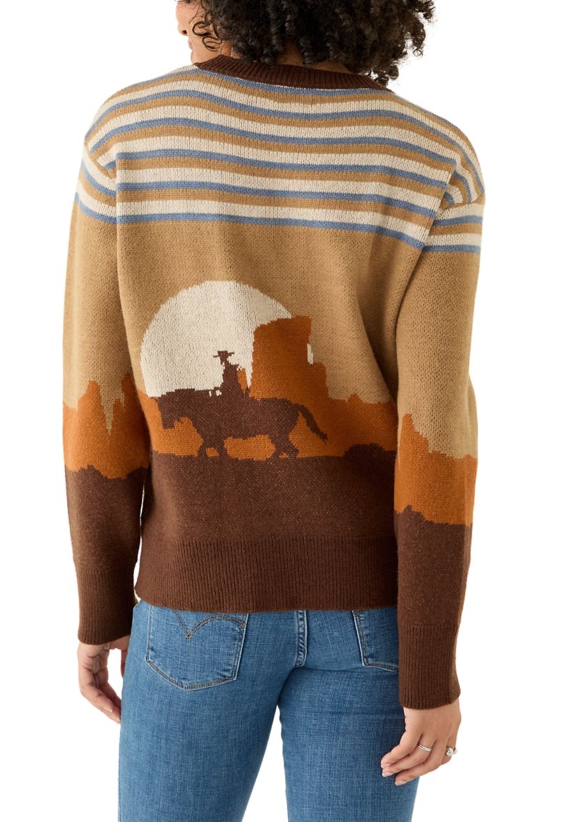 Womens Graphic Crew Neck Sweater 