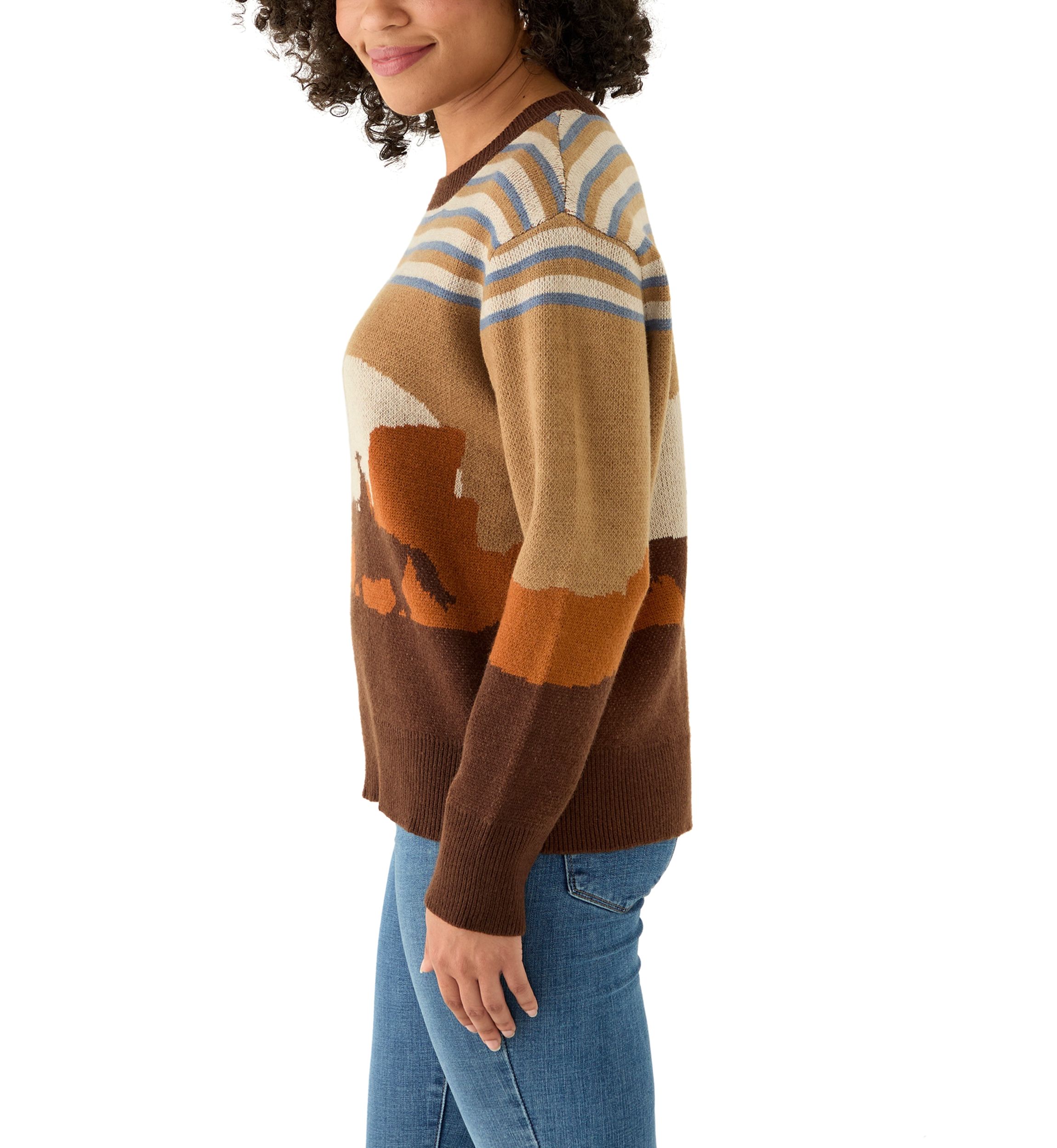 Womens Graphic Crew Neck Sweater 