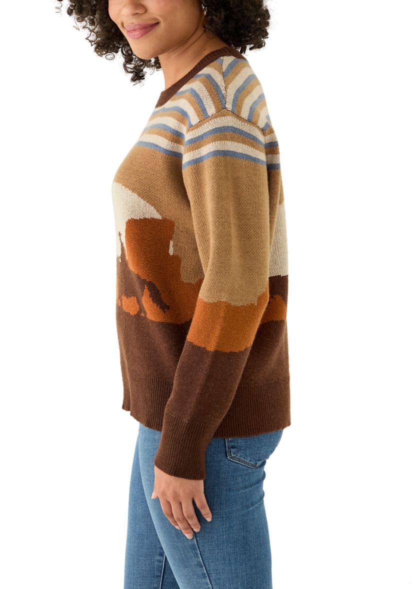 Womens Graphic Crew Neck Sweater 