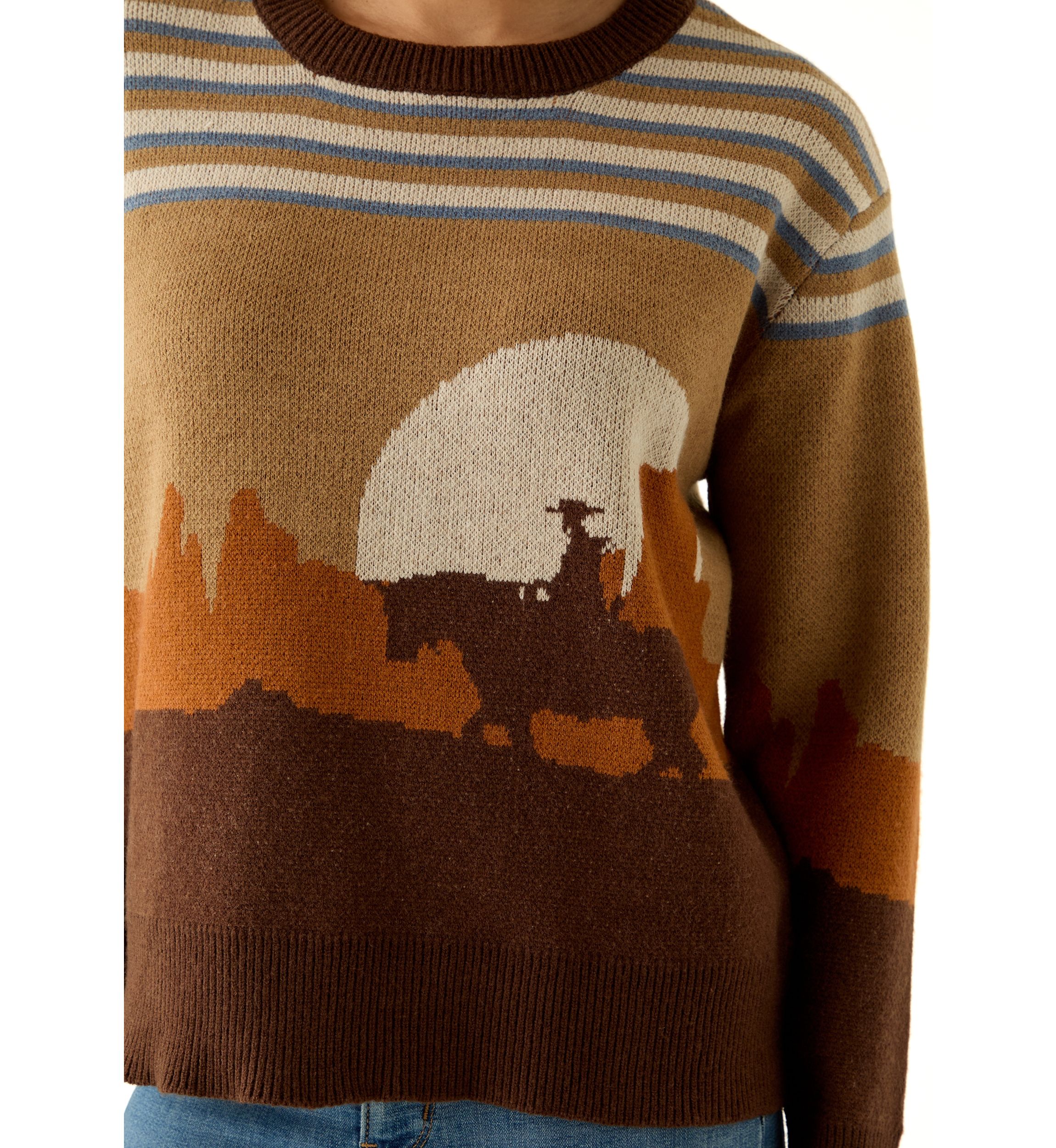 Womens Graphic Crew Neck Sweater 