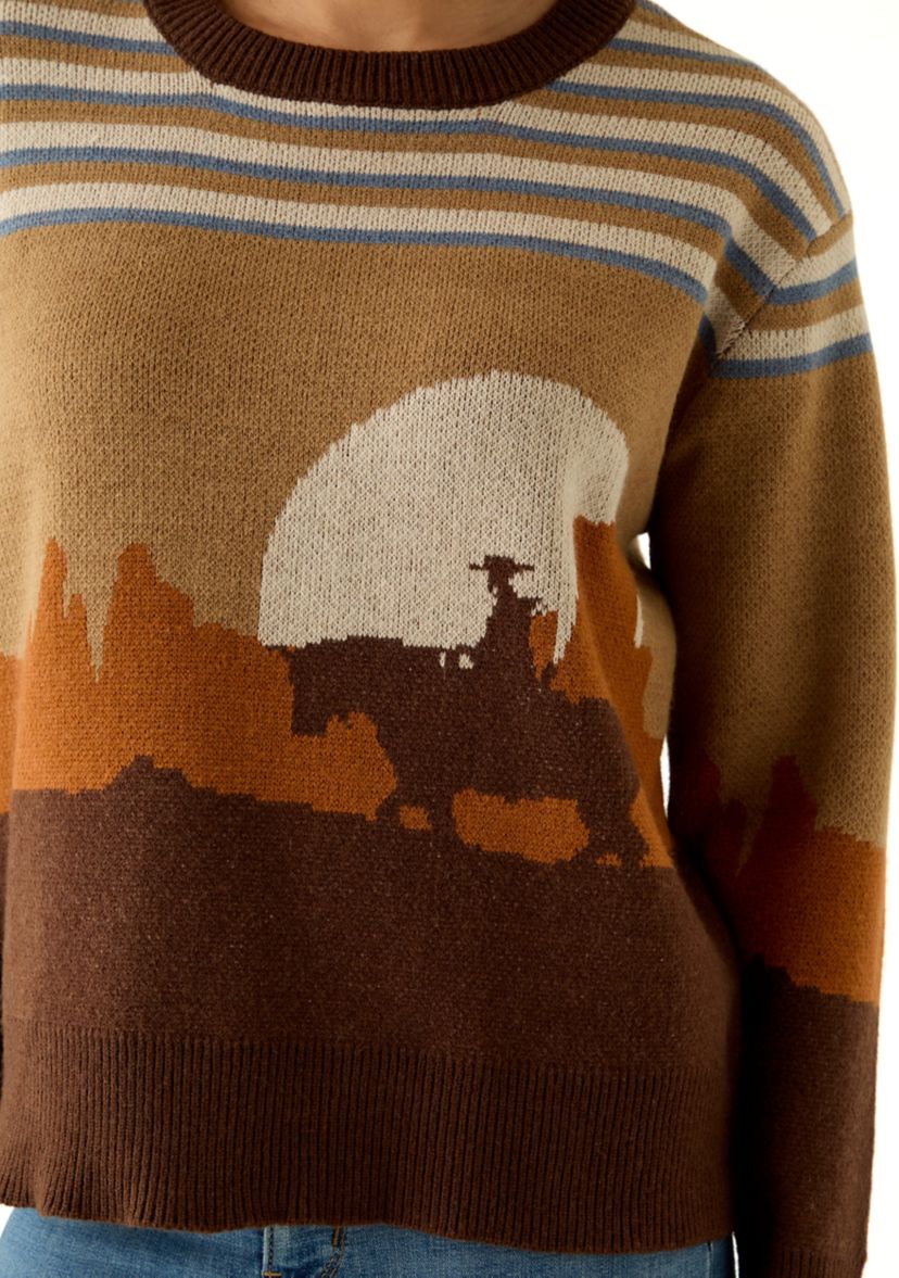 Womens Graphic Crew Neck Sweater 