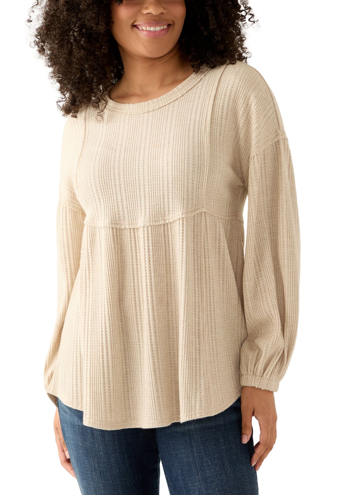 Womens Blouson Babydoll Top