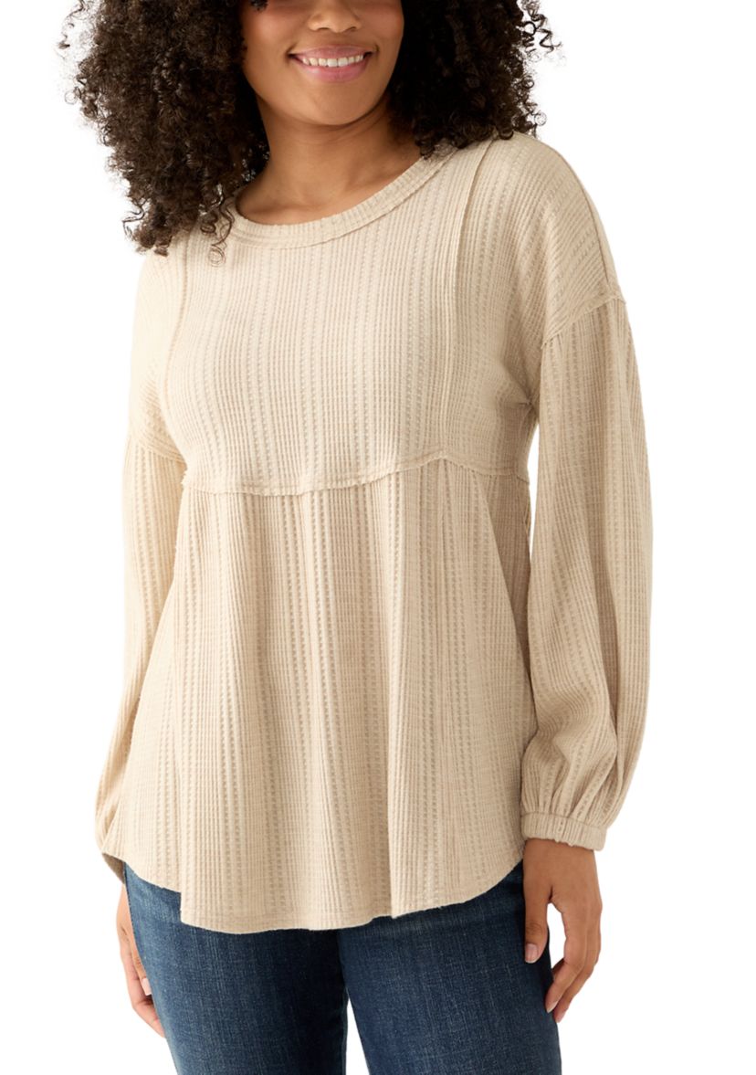 Womens Blouson Babydoll Top