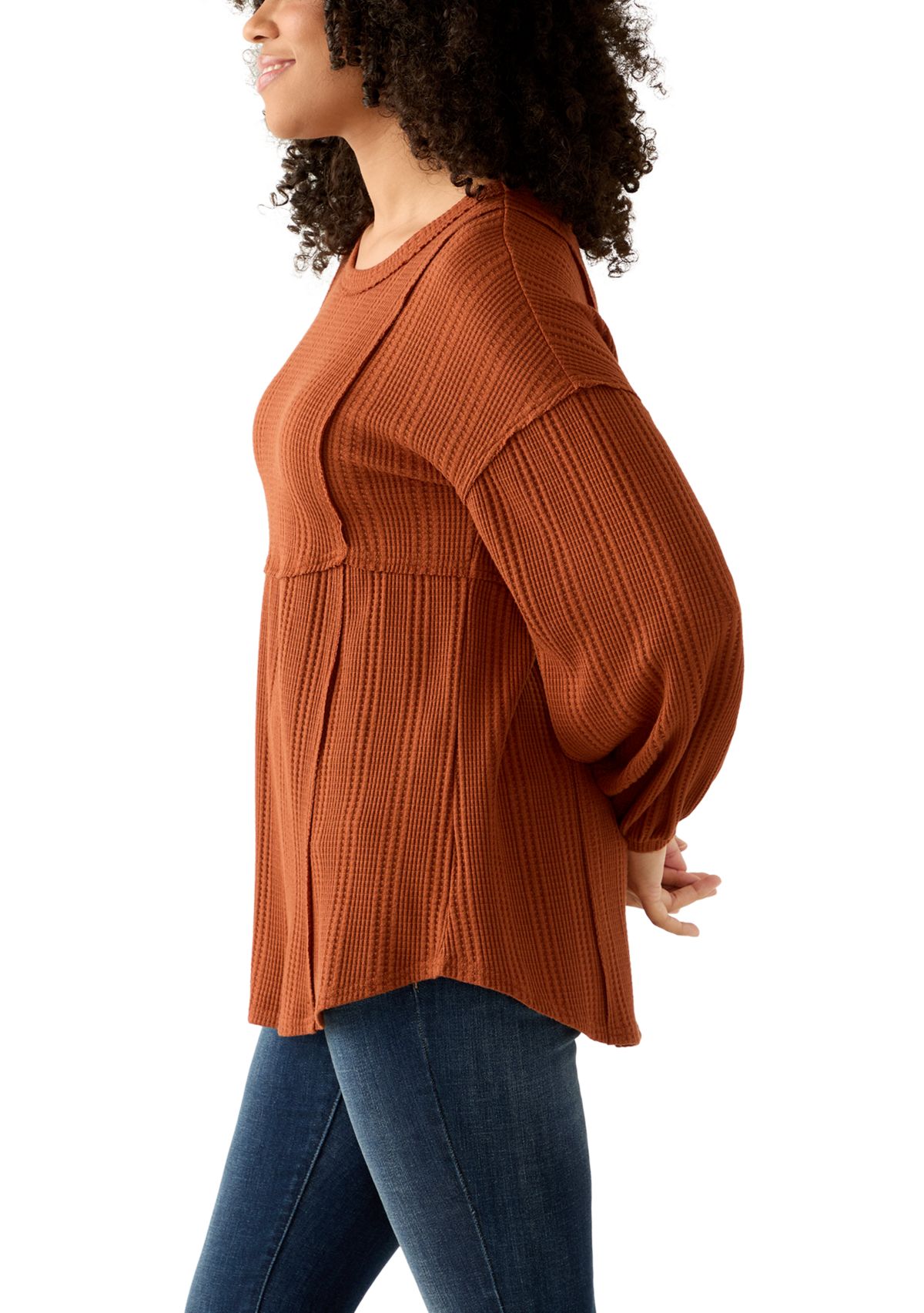 Womens Blouson Babydoll Top