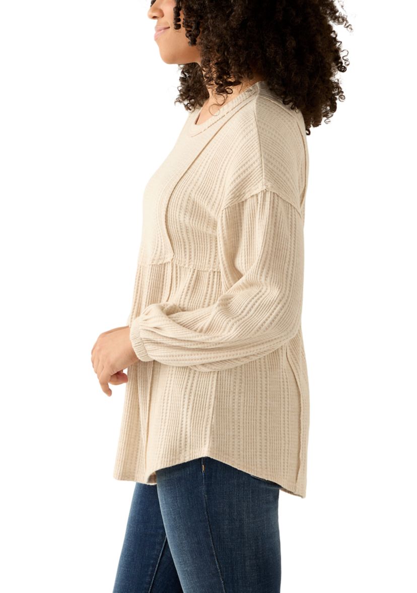 Womens Blouson Babydoll Top