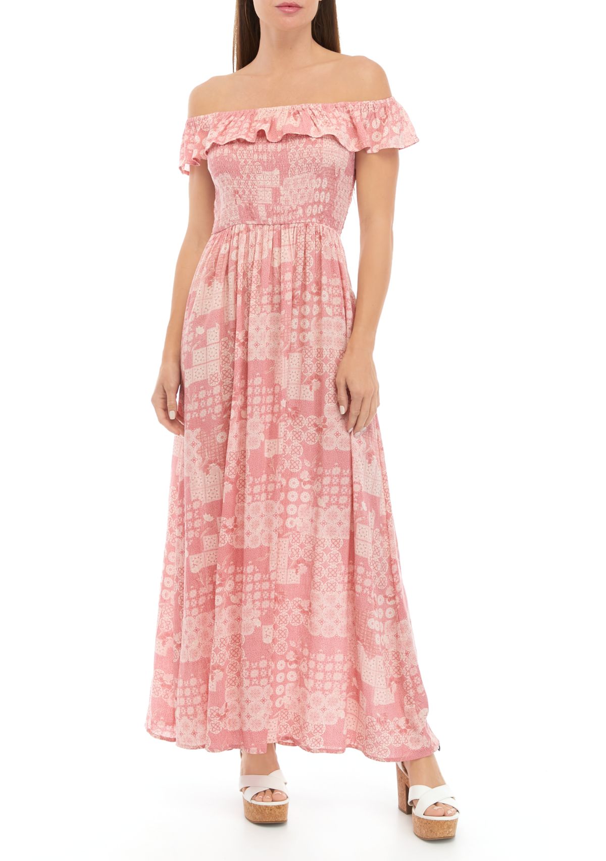Womens Off the Shoulder Aubriella Maxi Dress