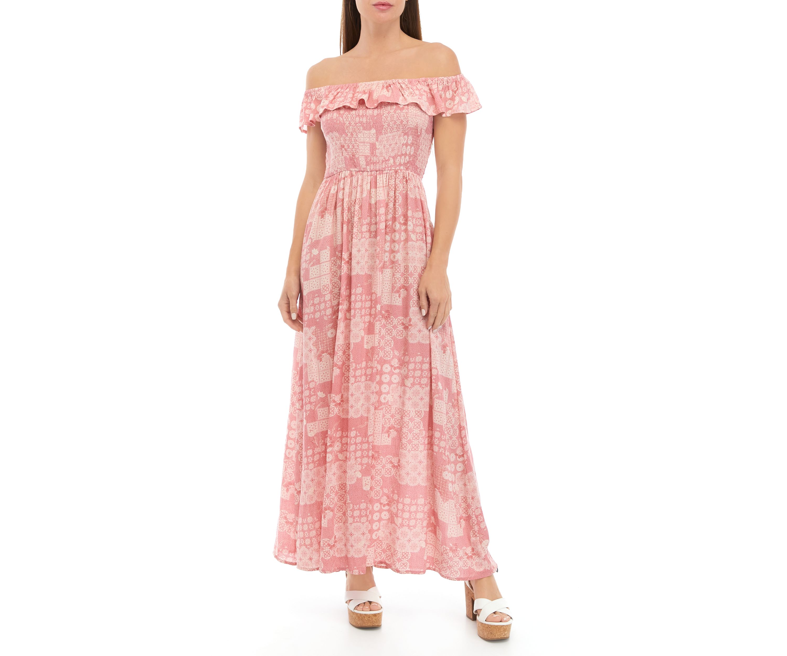Womens Off the Shoulder Aubriella Maxi Dress