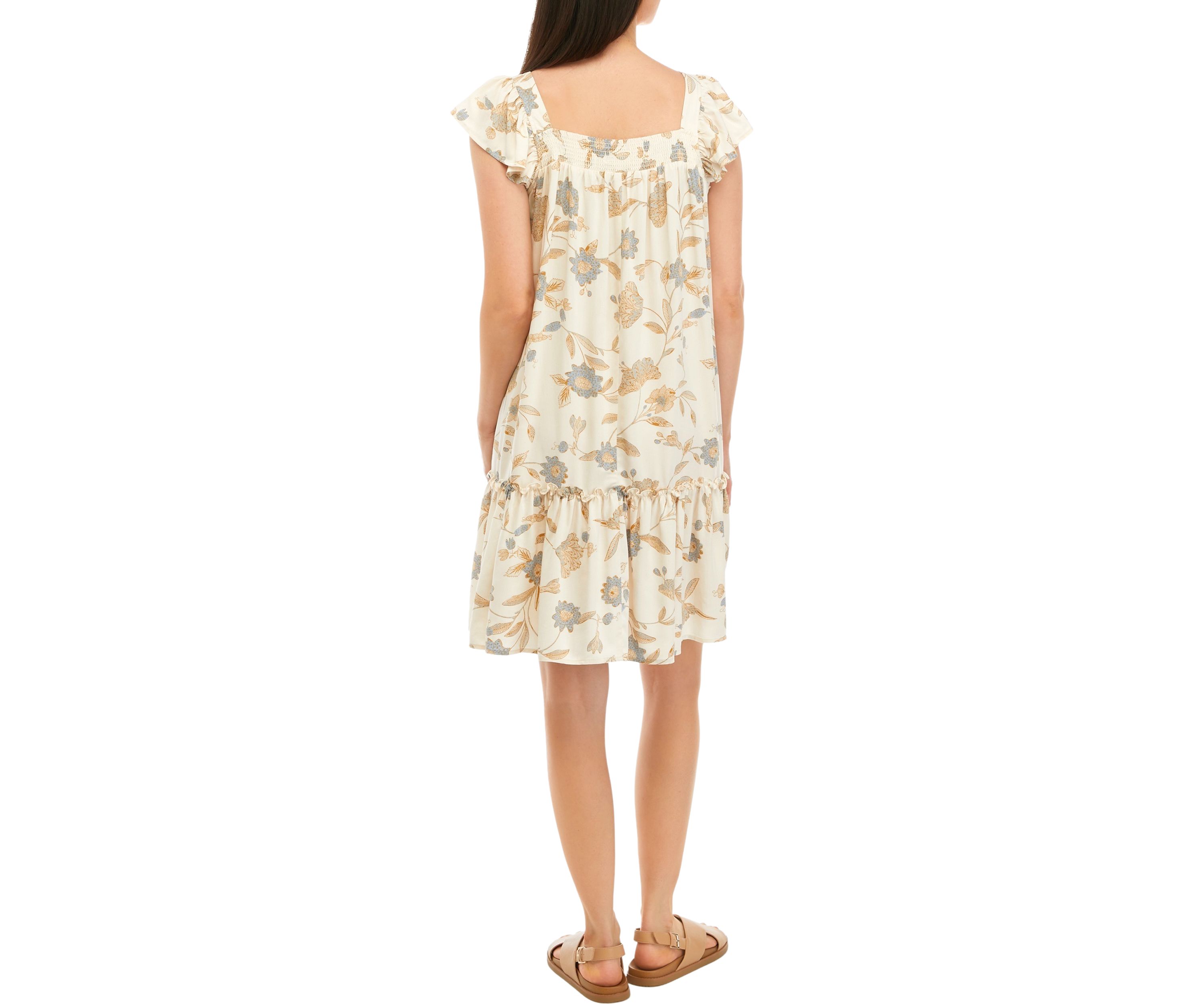 Womens Short Sleeve Flounce Hem Alma Dress