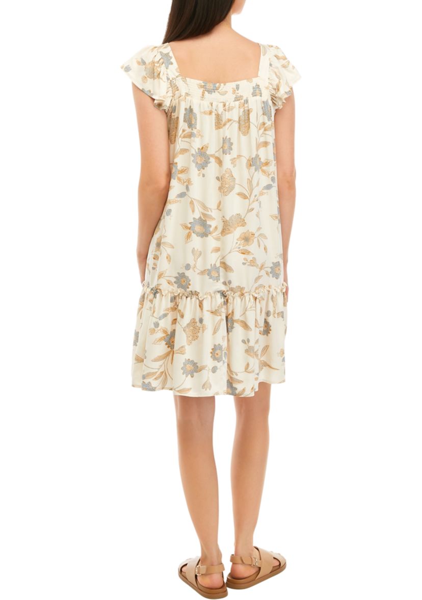 Womens Short Sleeve Flounce Hem Alma Dress