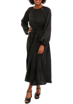 Lesa Long Sleeve Satin Maxi