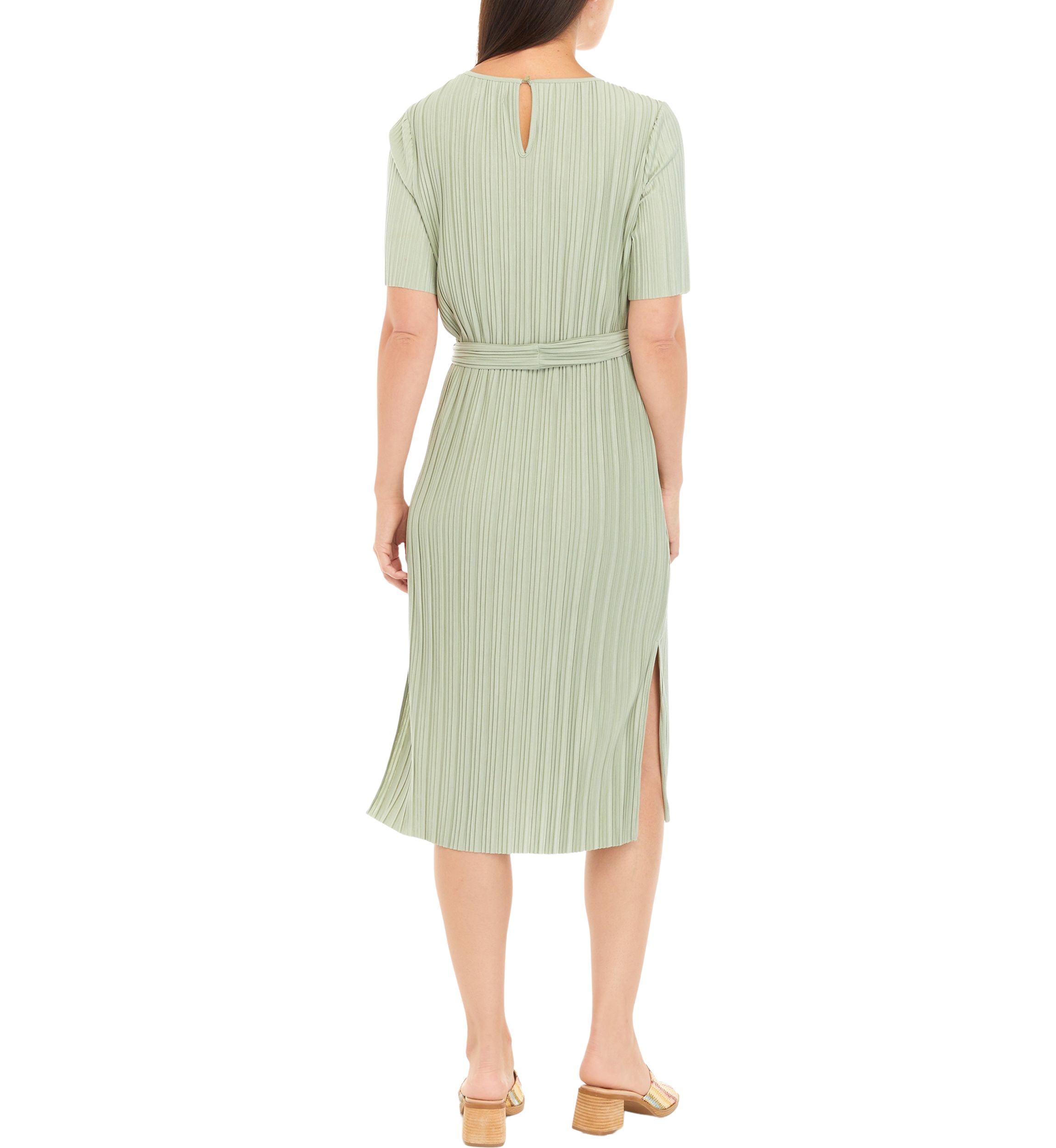 Womens Tie Waist Midi Dress