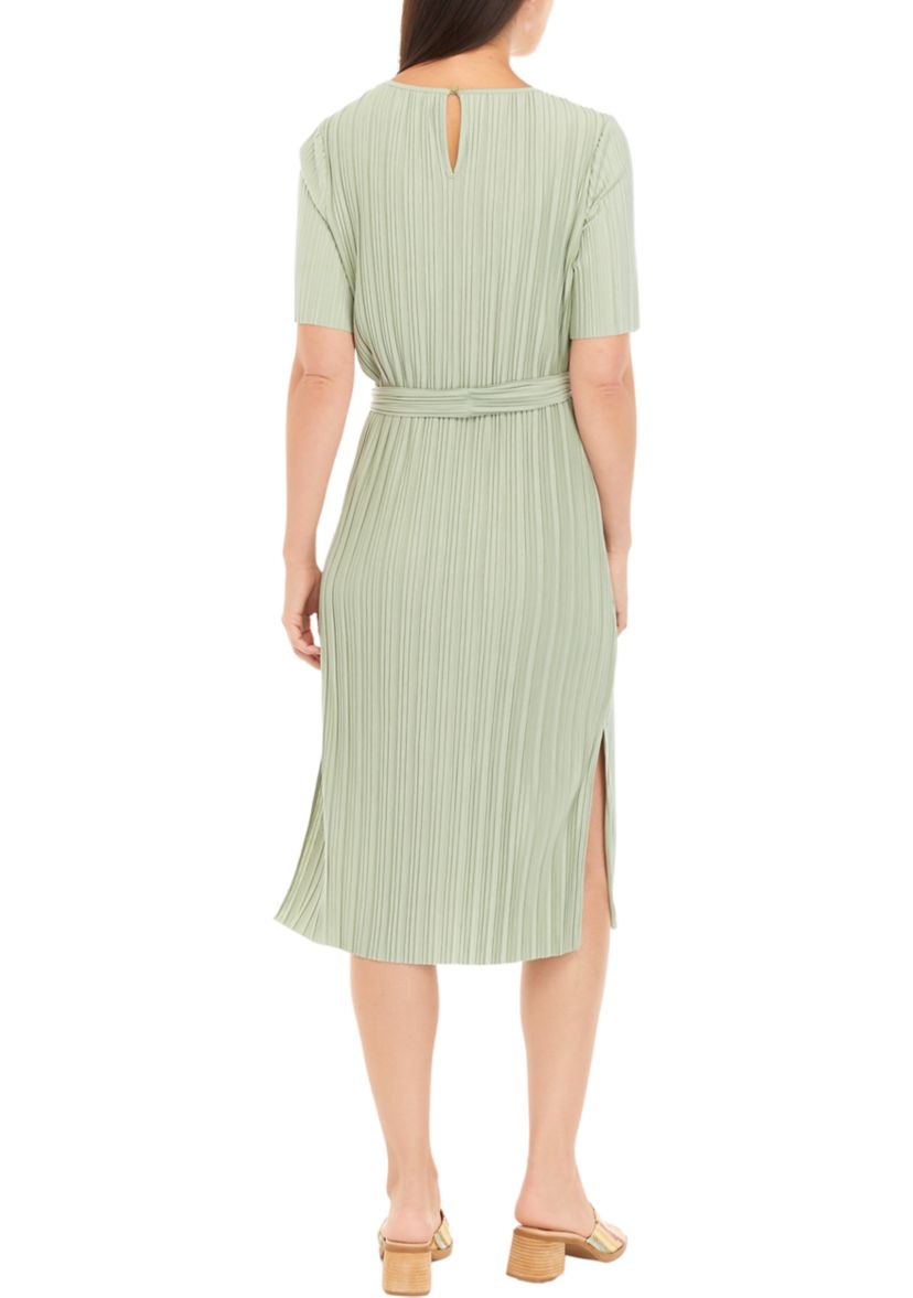 Womens Tie Waist Midi Dress